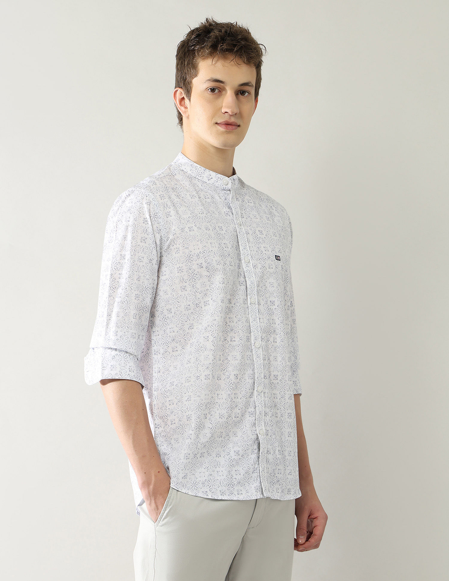Arrow Sport Slim Fit All Over Printed Shirt