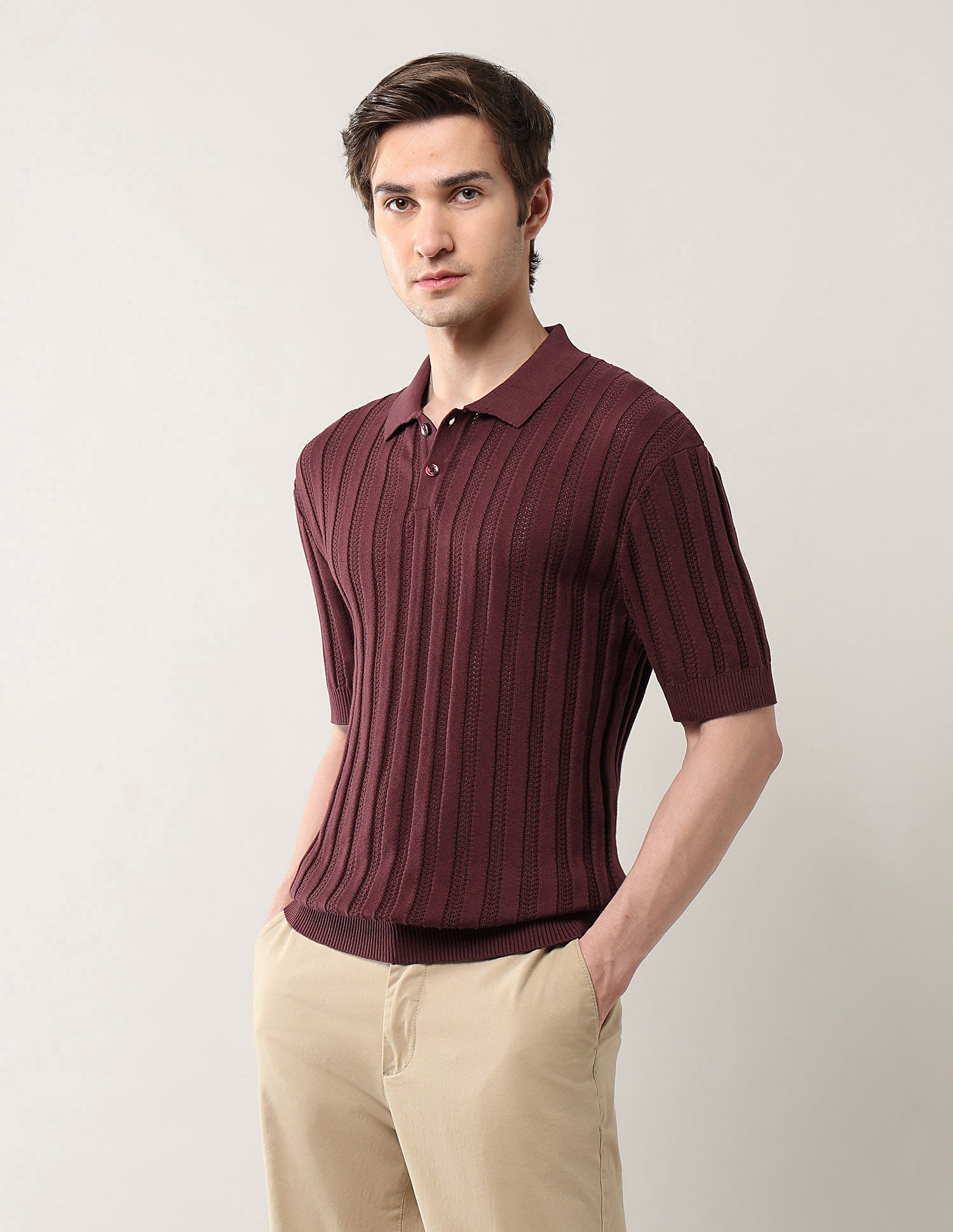 Arrow Textured Relaxed Fit Polo Shirt