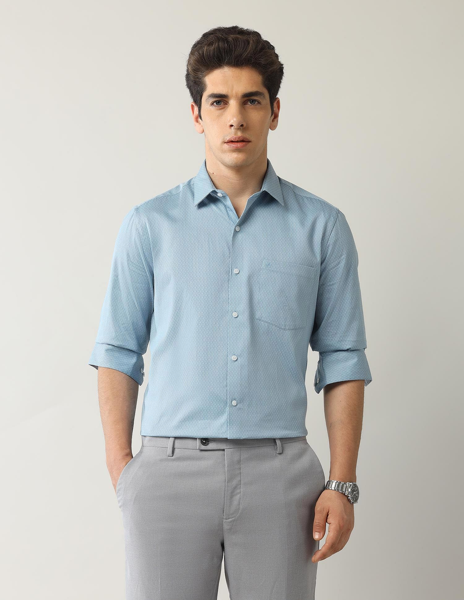 Arrow Geometric Printed Dobby Shirt