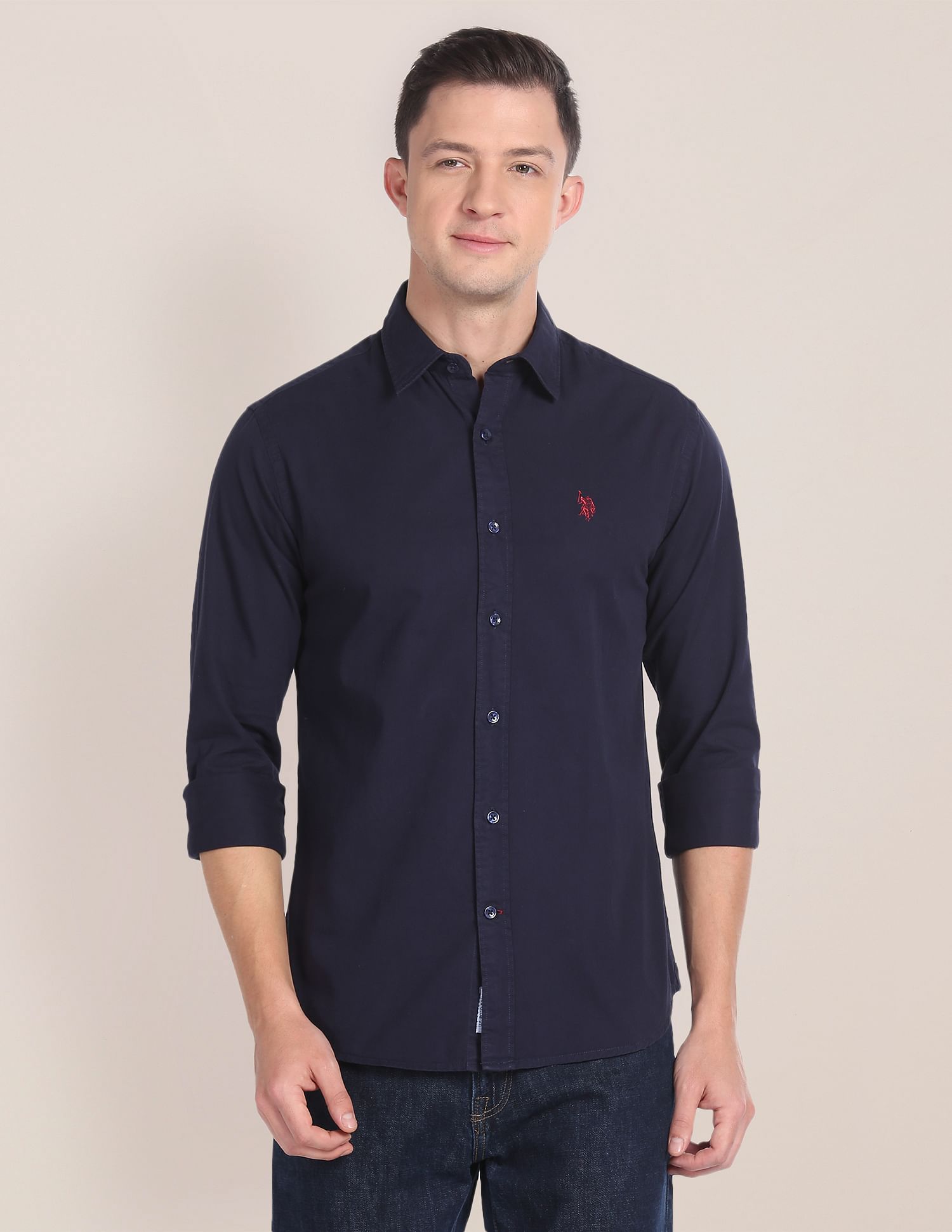 U.S. Polo Assn. Solid Cotton Twill Shirt