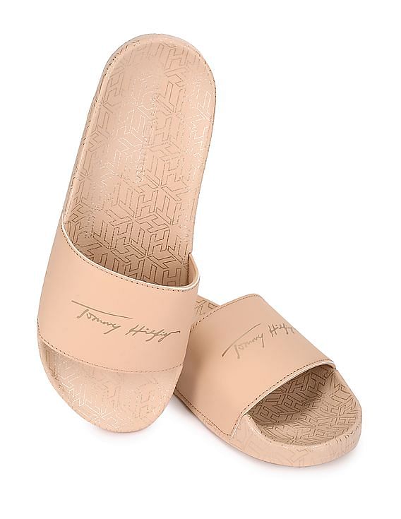 Rose gold cheap tommy sliders