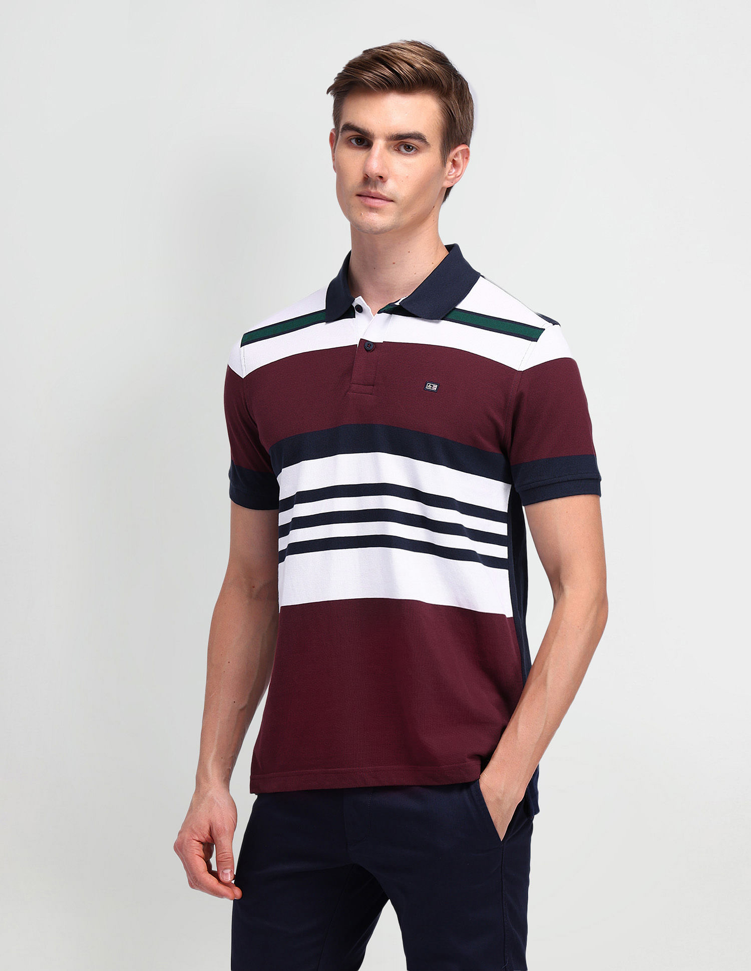 Arrow Sport Horizontal Striped Regular Polo Shirt