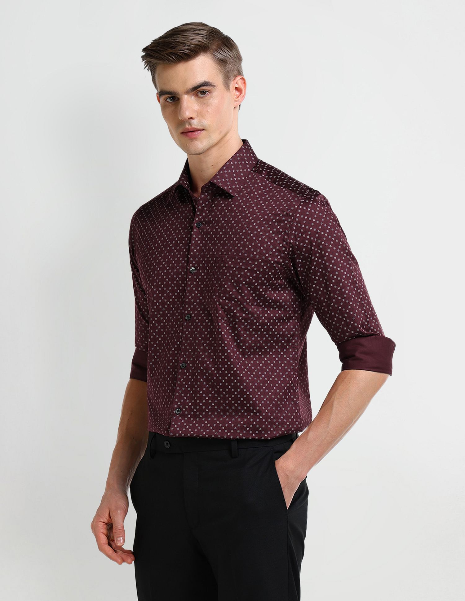 Arrow Manhattan Slim Fit Geometric Print Shirt