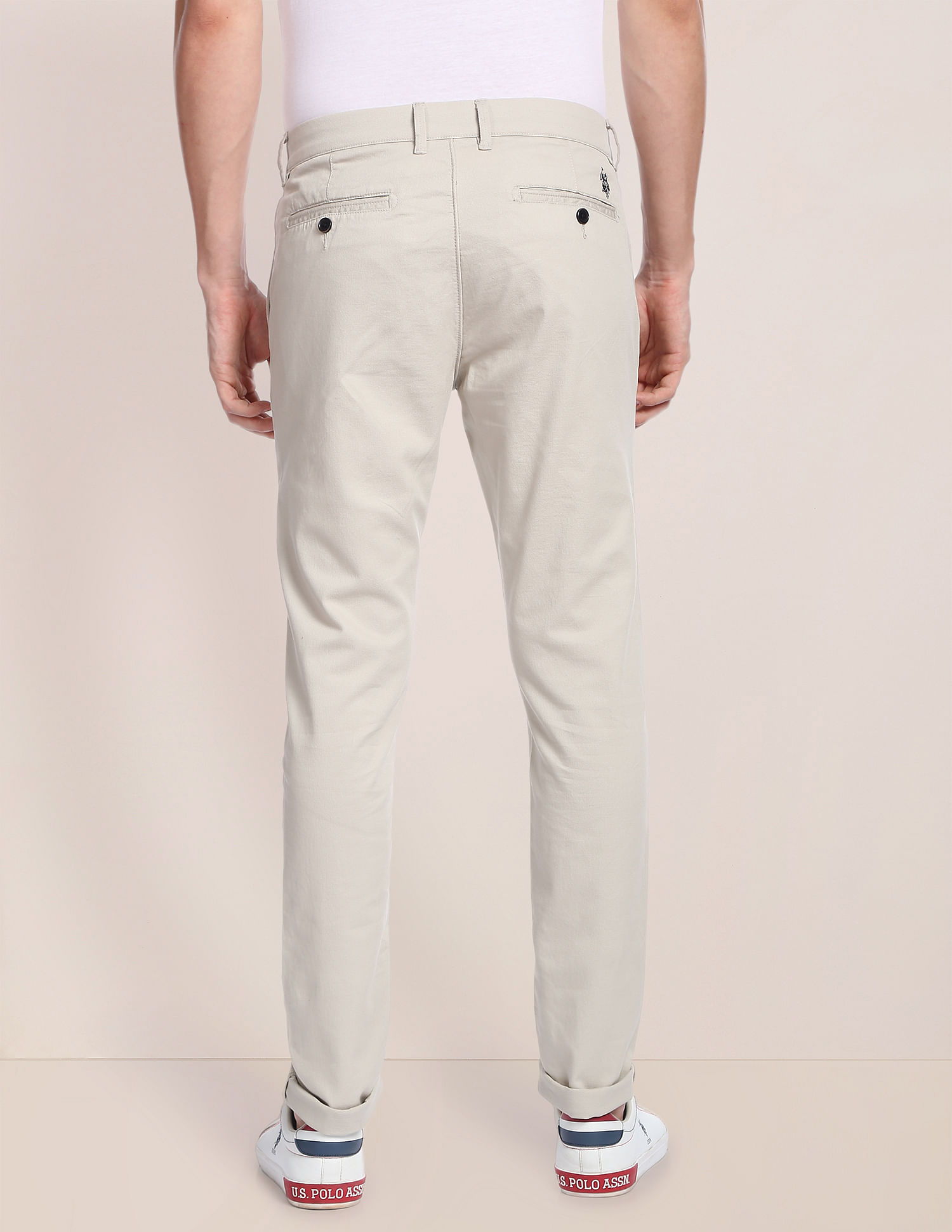 U.S. Polo Assn. Austin Trim Fit Textured Casual Trousers