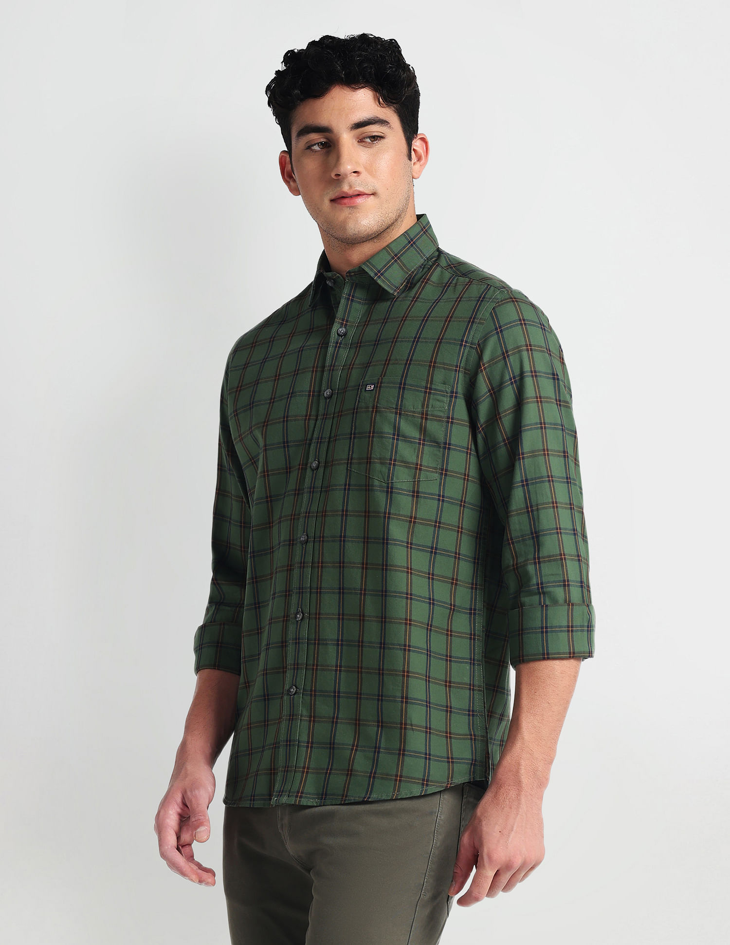 Arrow Sports Tartan Check Twill Shirt