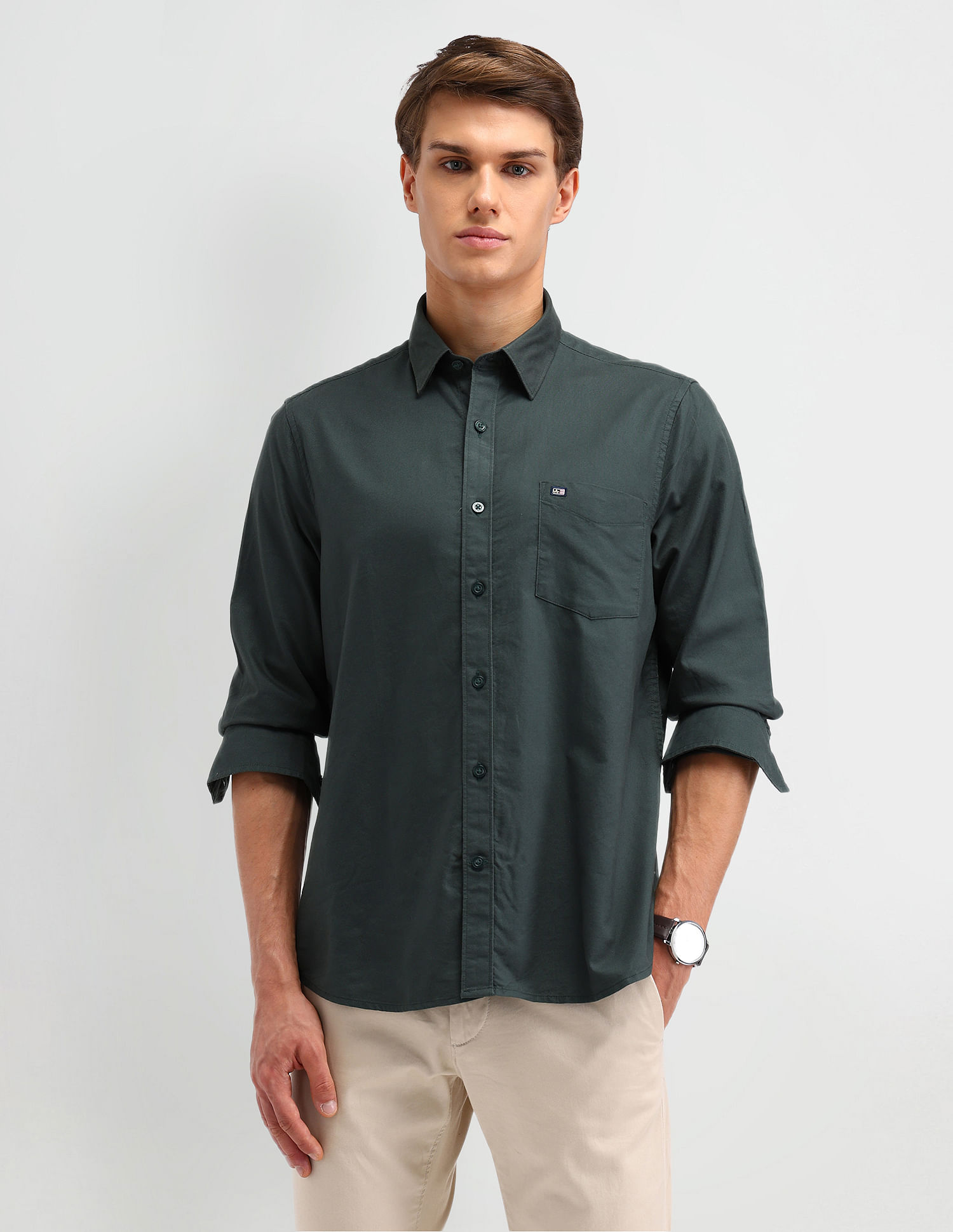 Arrow Sport Tailored Fit Solid Shirt