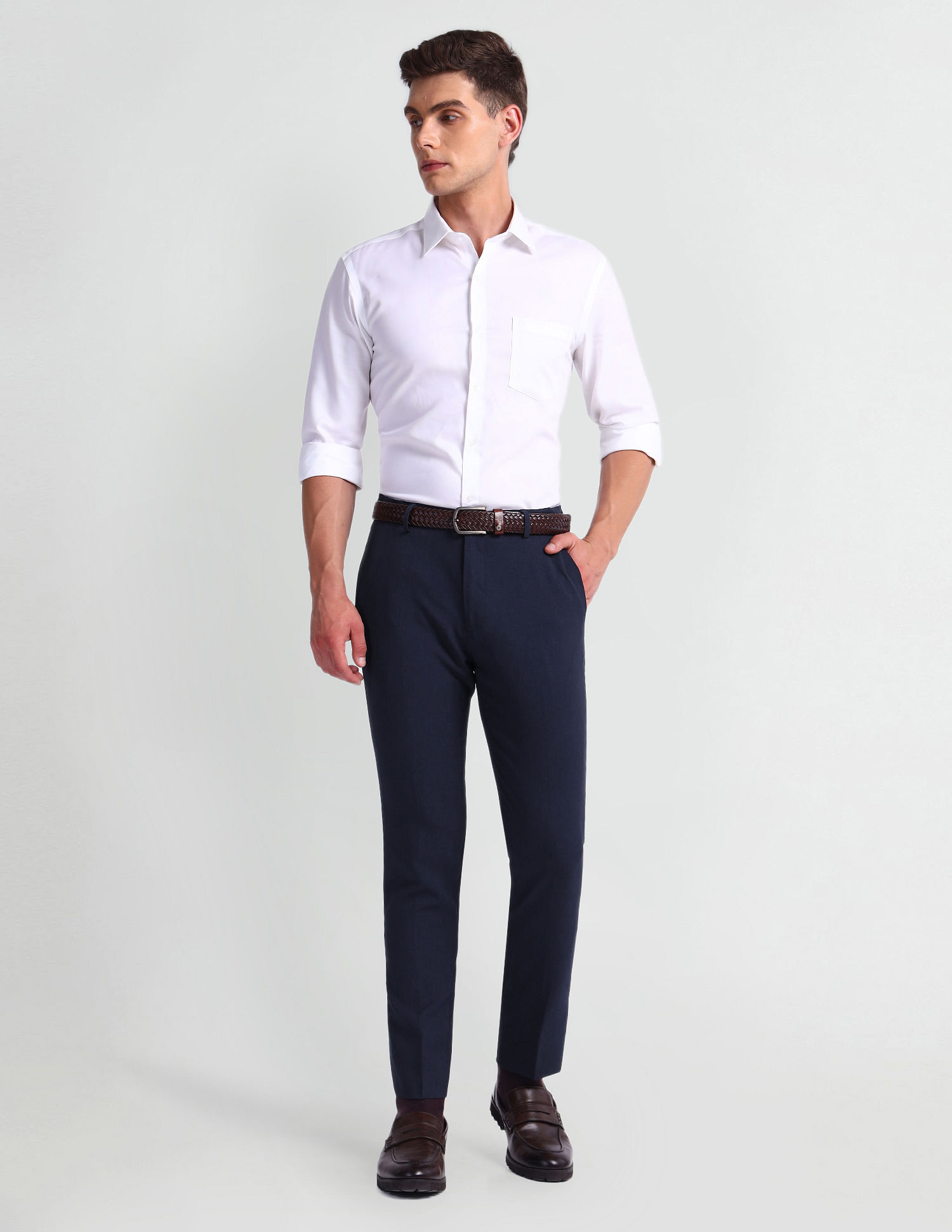 Arrow Newyork Smart Flex Super Slim Fit Trousers