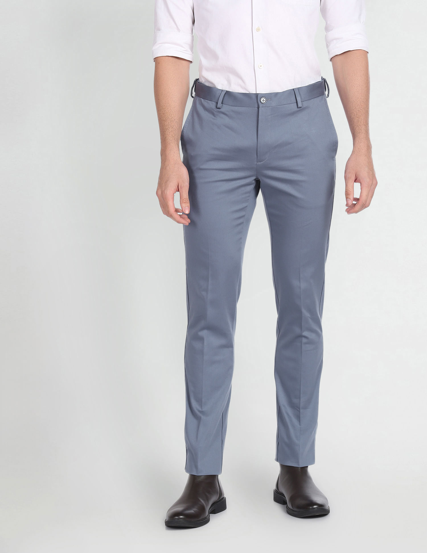Buy Arrow Slim Fit Autoflex Formal Trousers