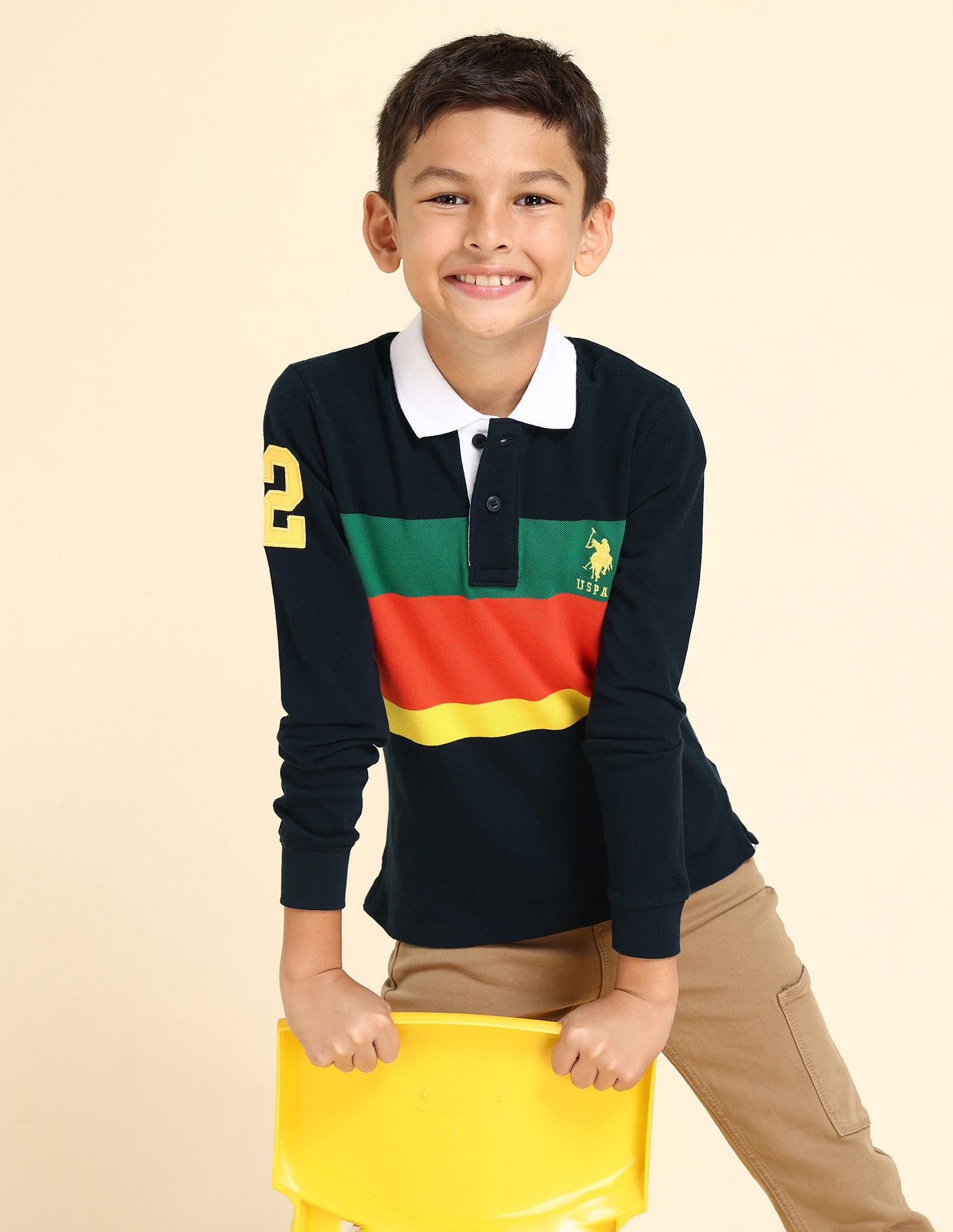 U.S. Polo Assn. Kids Boys Colour Blocked Polo Shirt