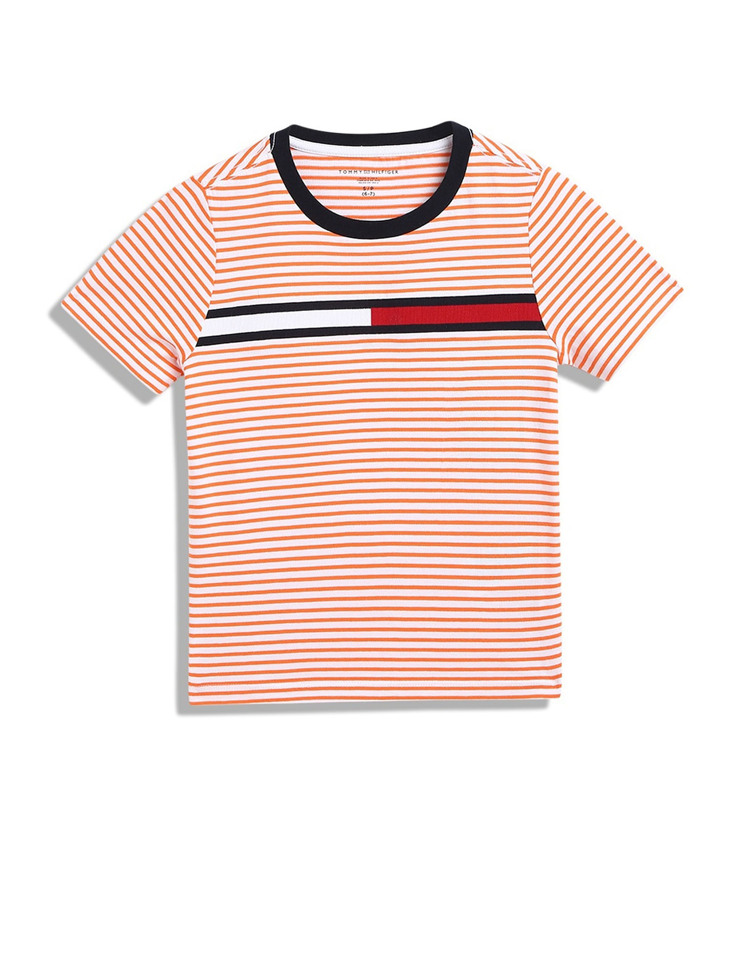 Tommy Hilfiger Kids Boys Striped Regular-Fit Cotton T-Shirt
