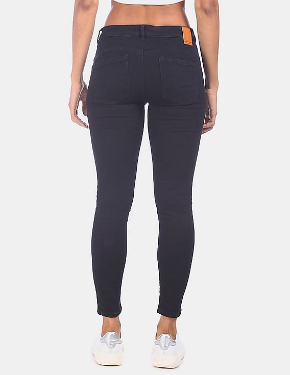 Flying Machine Women Twiggy Super Skinny Fit Push Up Jeans With Mask