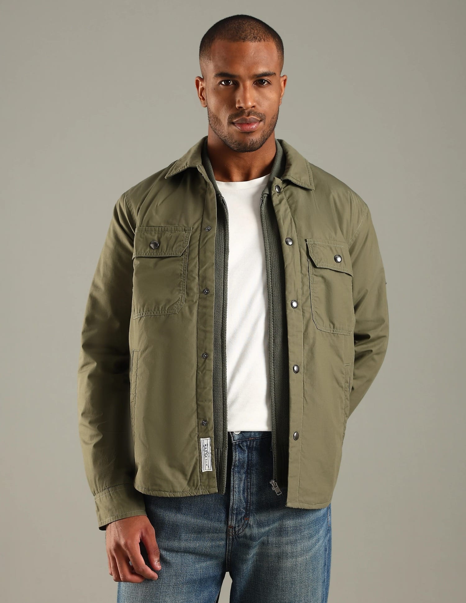 Buy Tommy Hilfiger Solid Regular Fit Cotton Jacket - NNNOW.com