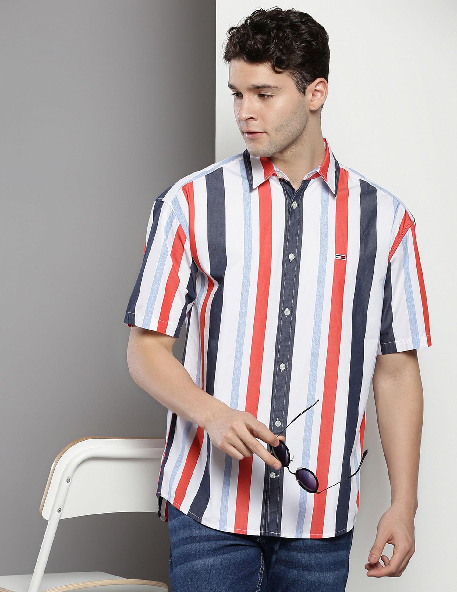 Tommy Hilfiger Organic Cotton Vertical Stripe Shirt