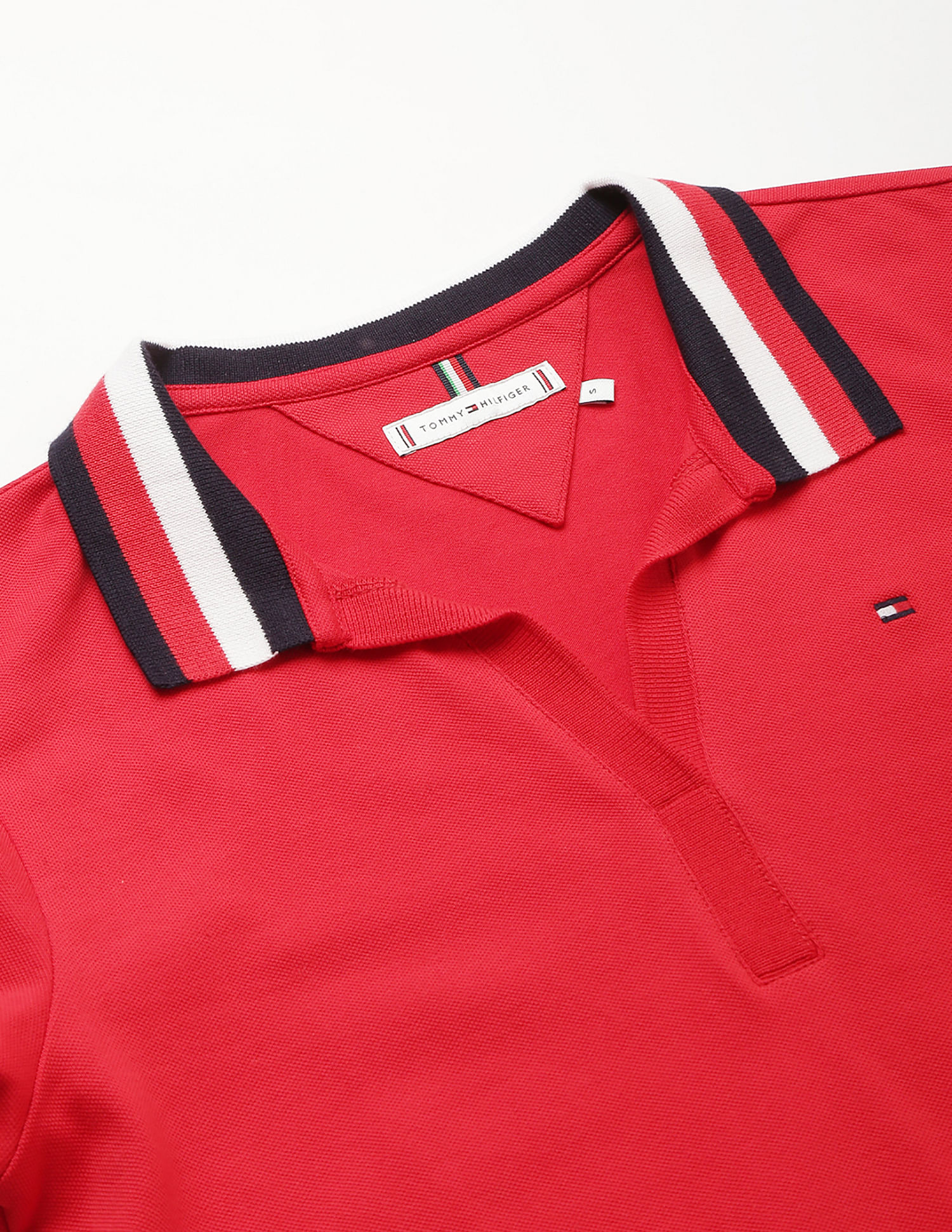 Tommy Hilfiger Striped Collar Slim Polo Shirt
