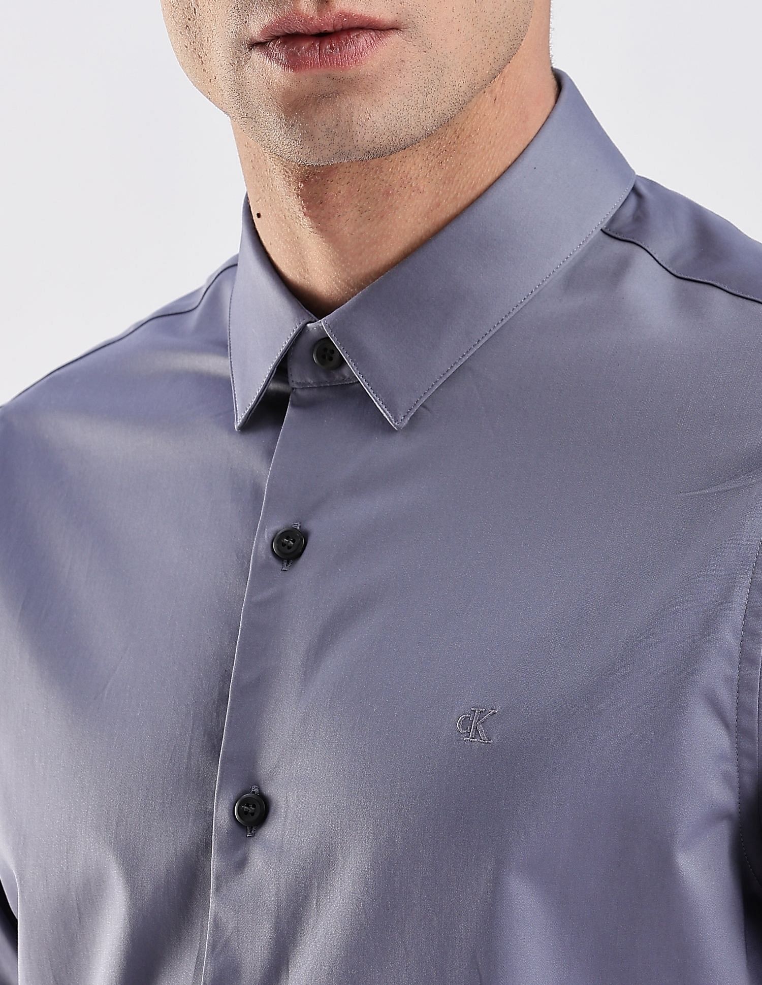 Calvin Klein Jeans Solid Slim Fit Satin Woven Shirt