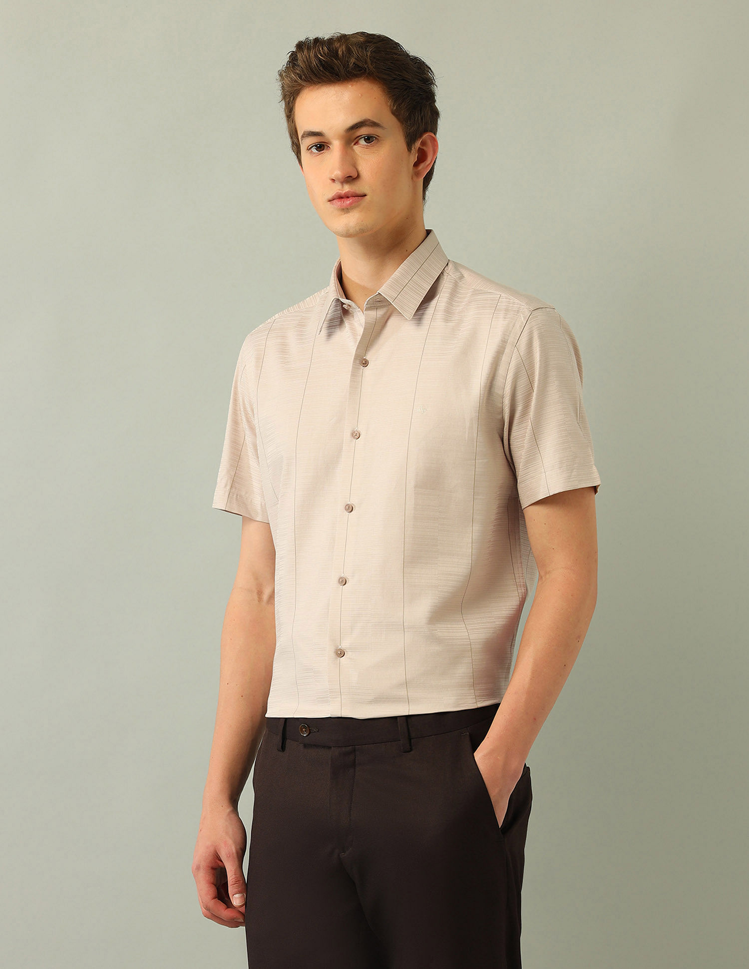 Arrow Newyork Solid Satin Shirt
