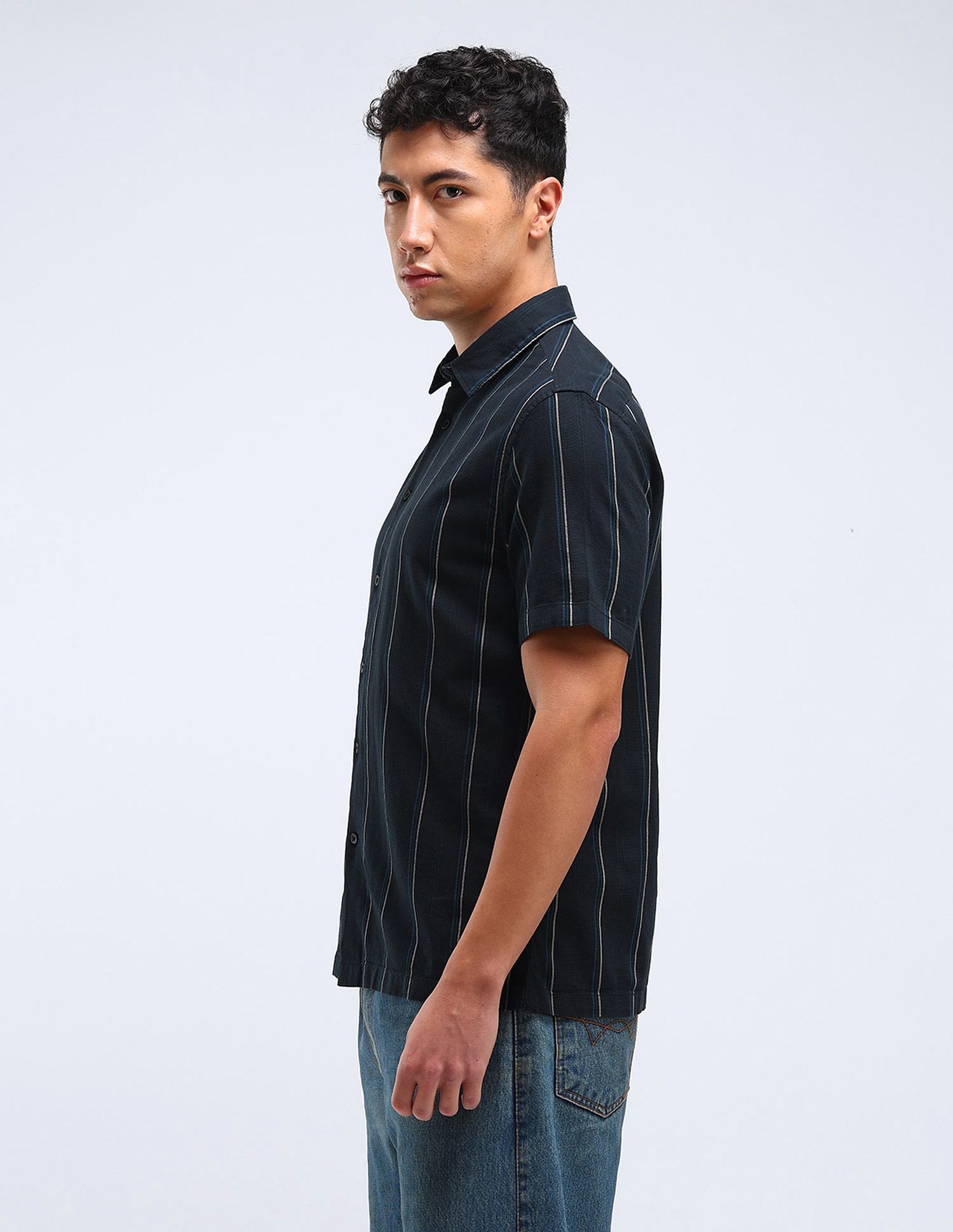 Flying Machine Vertical Stripe Dobby Shirt