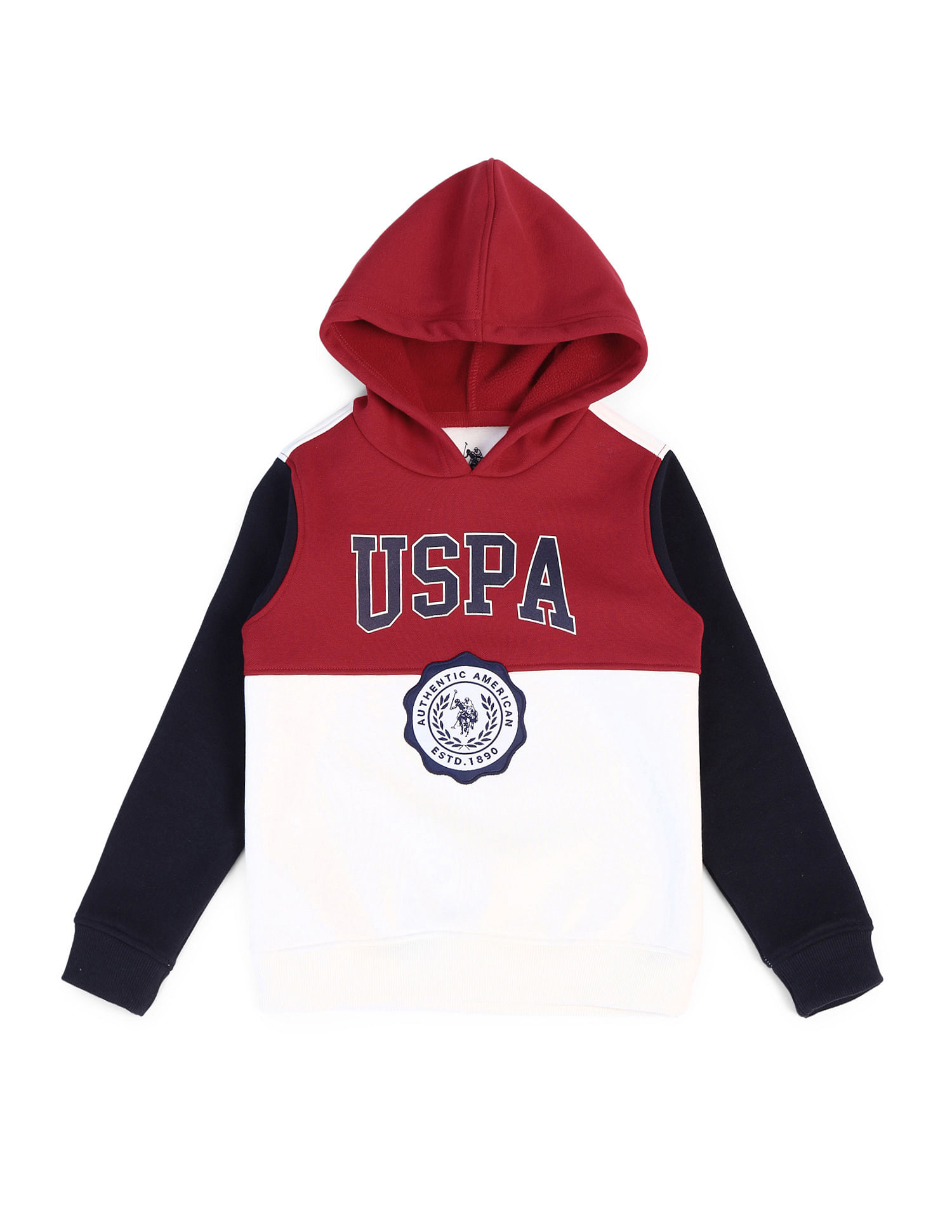 U.S. Polo Assn. Kids Boys Brand Printed Hooded Sweatshirt