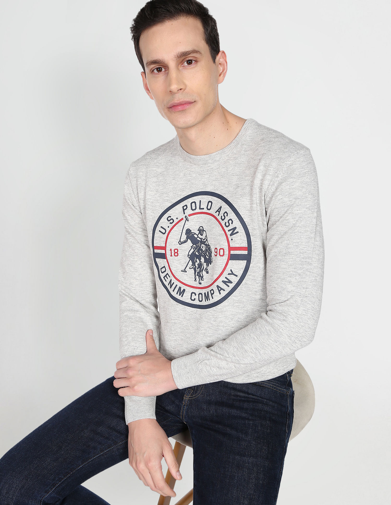 U.S. Polo Assn. Denim Co. Crew Neck Graphic Print Sweater