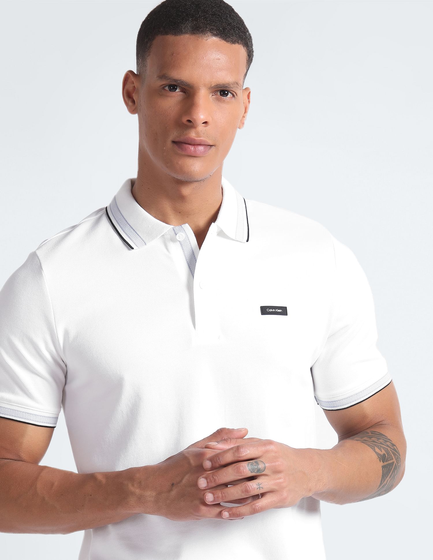 Buy Calvin Klein Stretch Pique Tipped Polo Shirt NNNOW