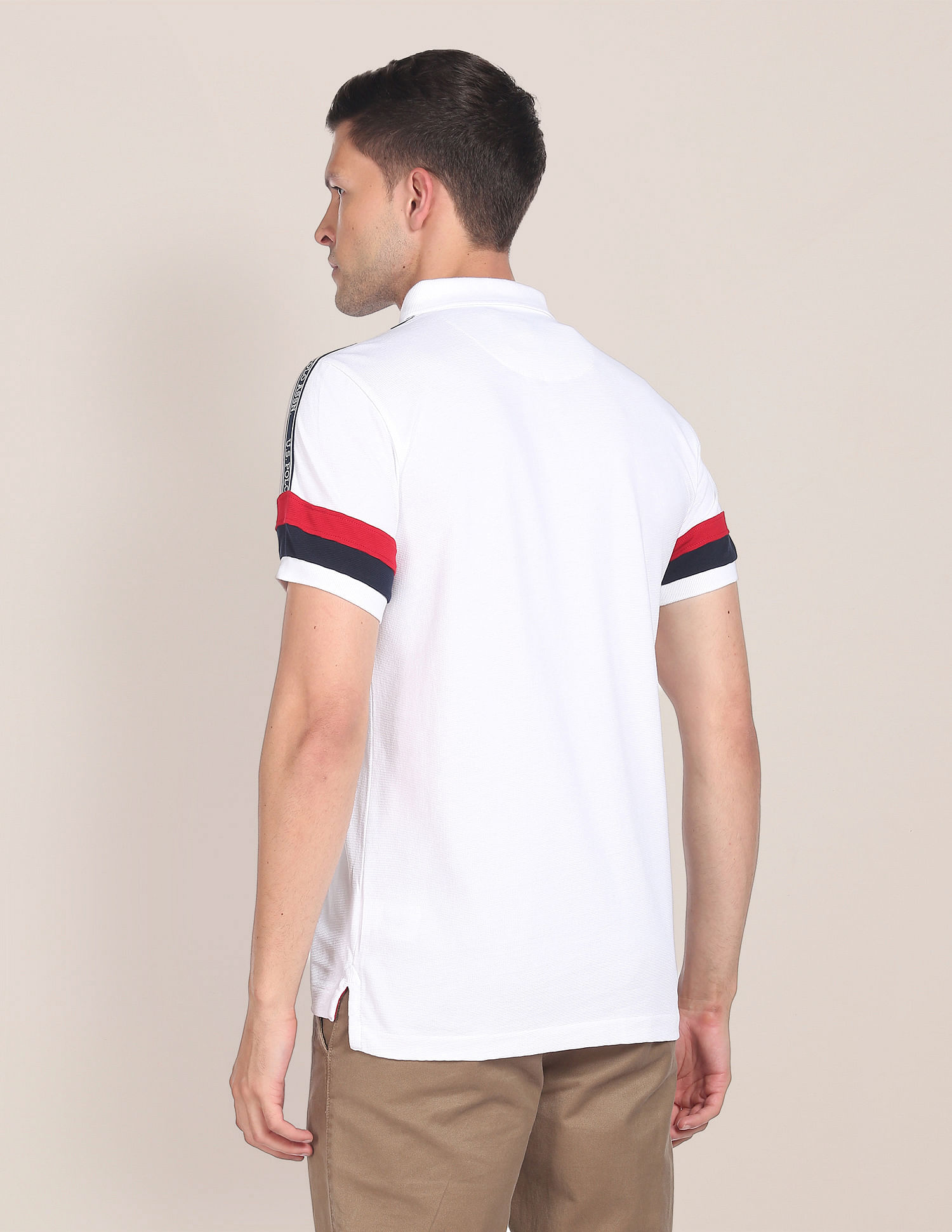 U.S. Polo Assn. Brand Tape Waffle Polo Shirt