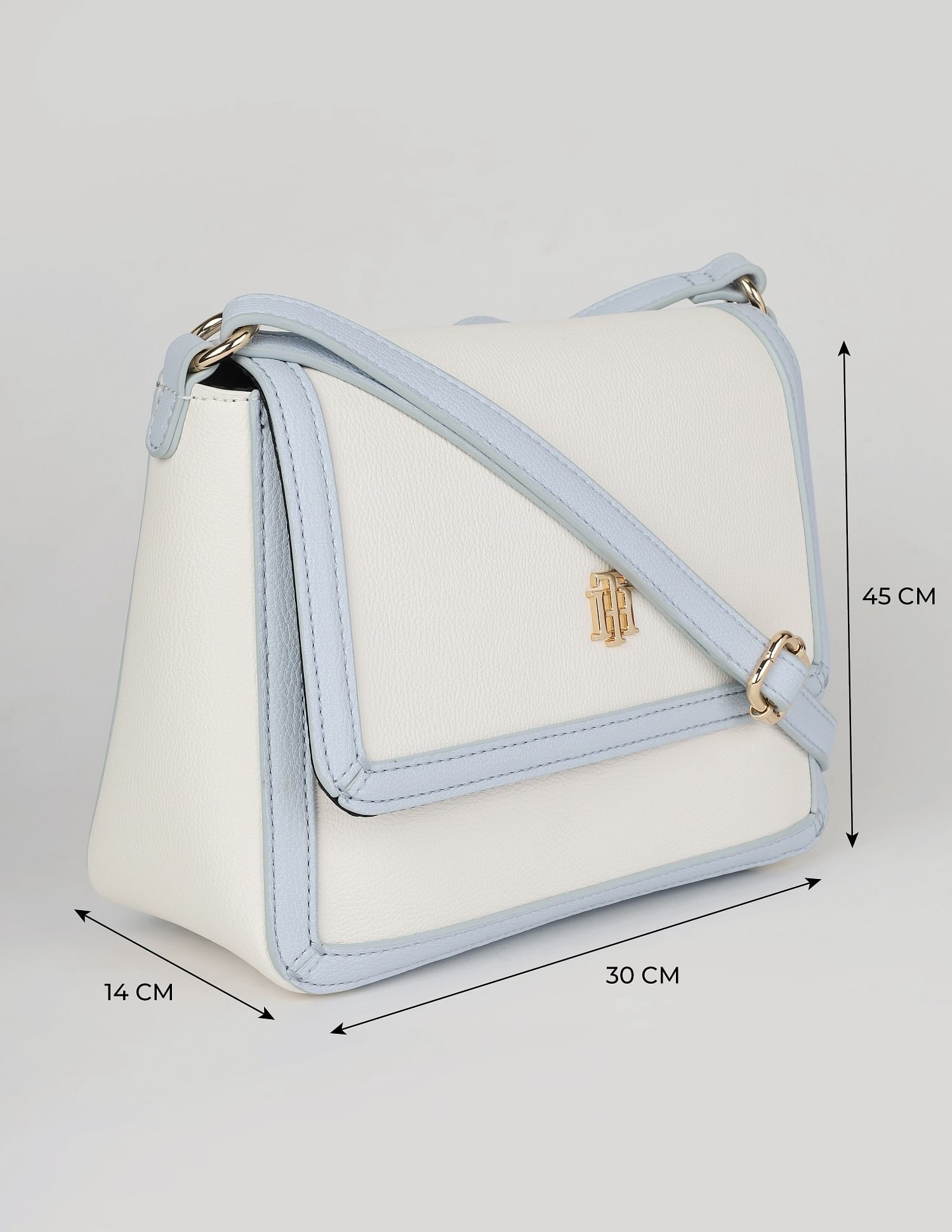 Tommy Hilfiger Solid Blue Pu Sling Bag