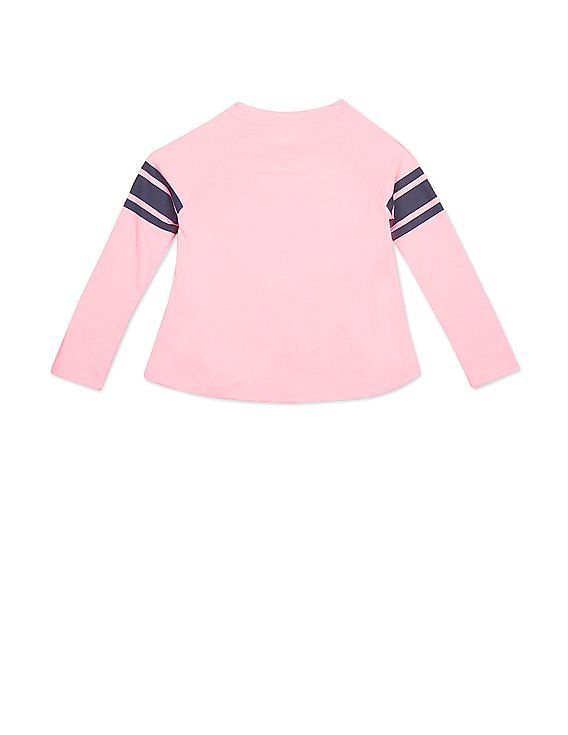 U.S. Polo Assn. Kids Girls Long Sleeve Graphic Print T-Shirt