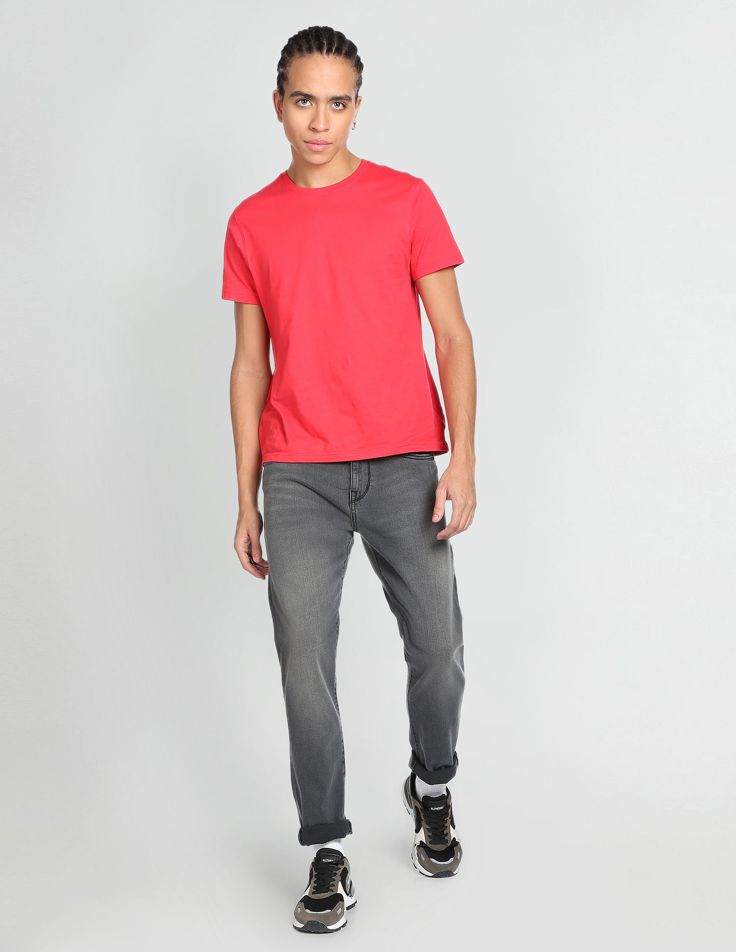 Flying Machine Slash Slim Tapered Fit Rinsed Jeans