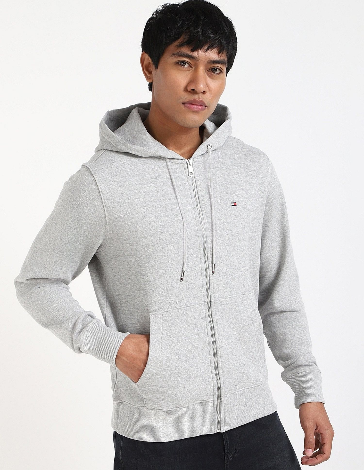 Tommy Hilfiger Solid Regular-Fit Cotton Hodded Sweatshirt