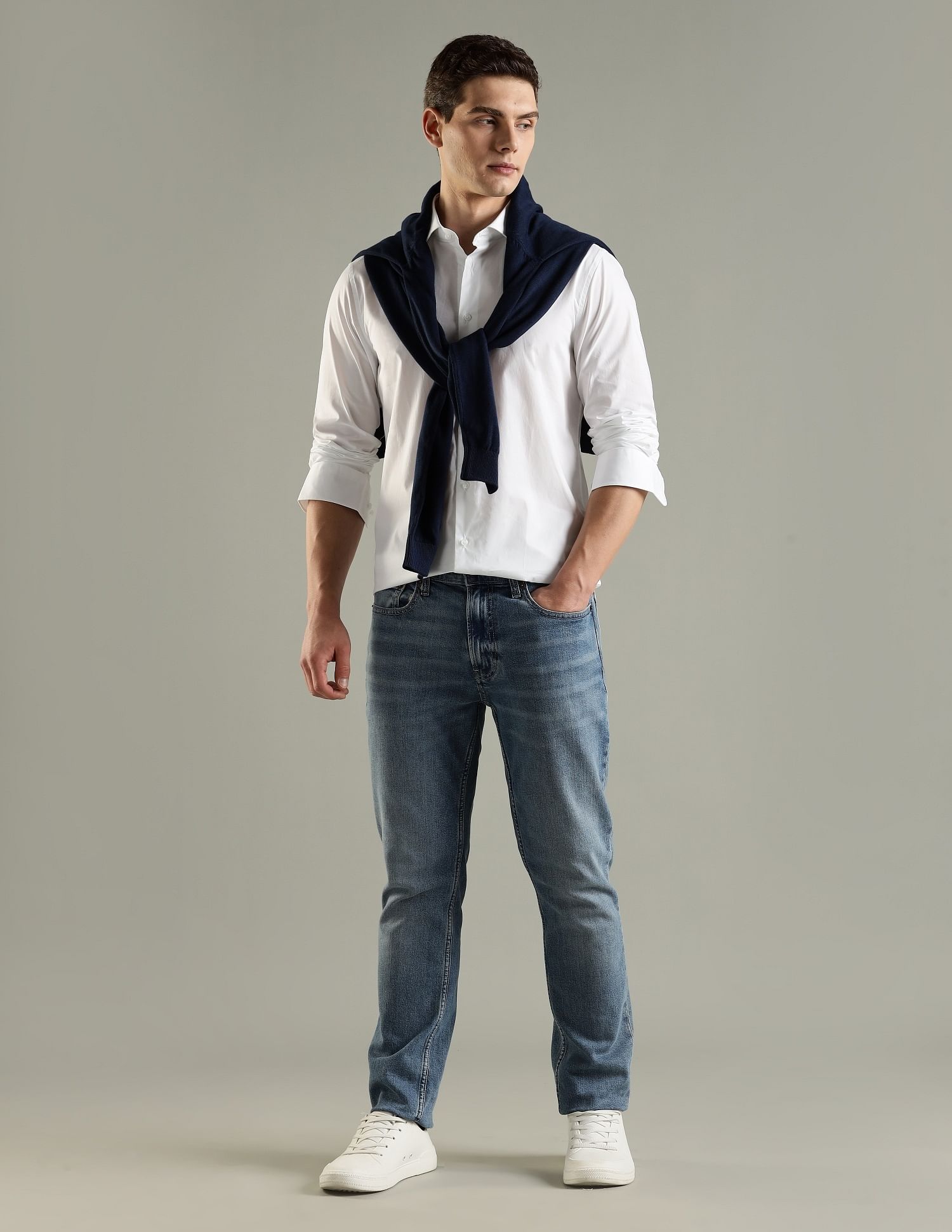 Tommy Hilfiger Solid Slim Fit Cotton Shirt