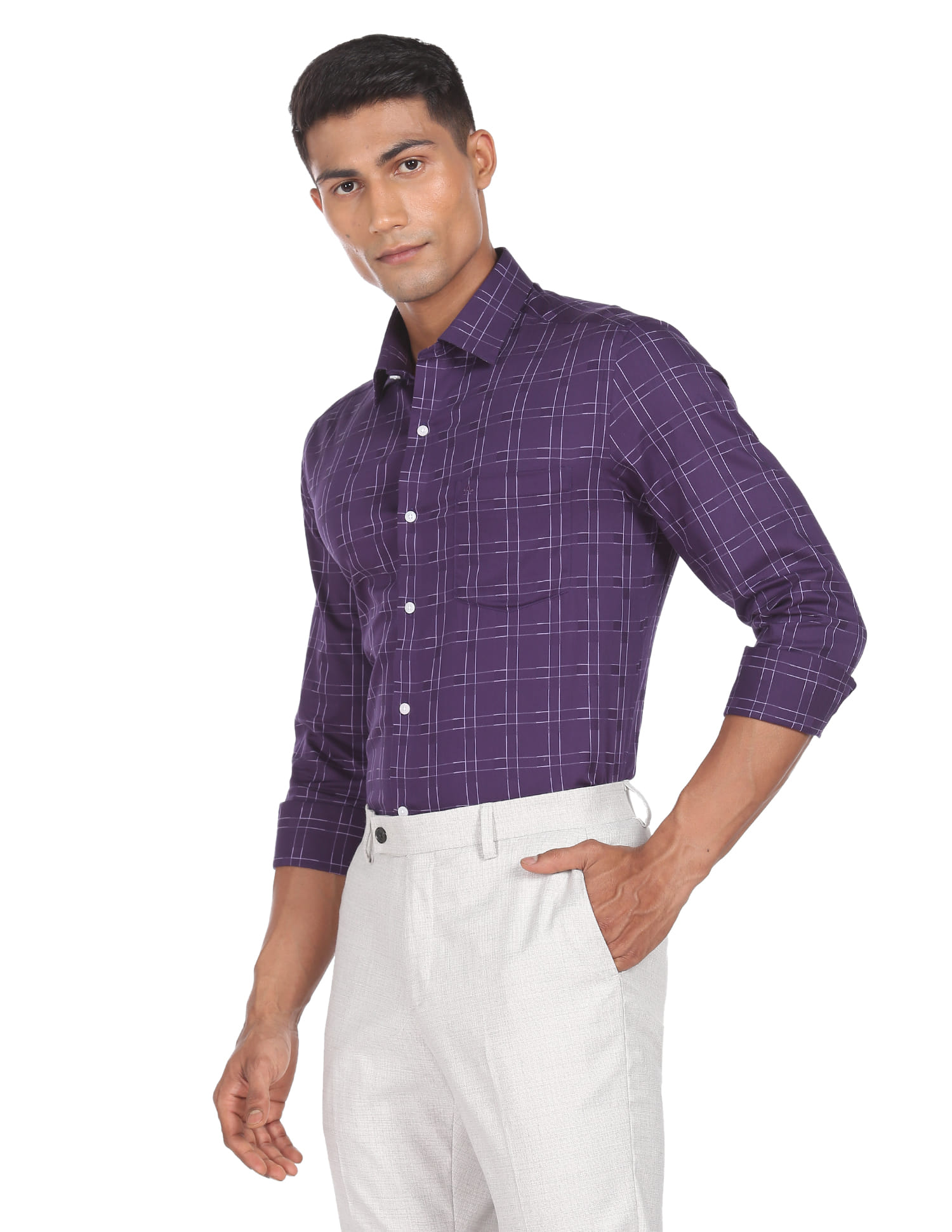 Buy Arrow Manhattan Slim Fit Windowpane Check Shirt - NNNOW.com