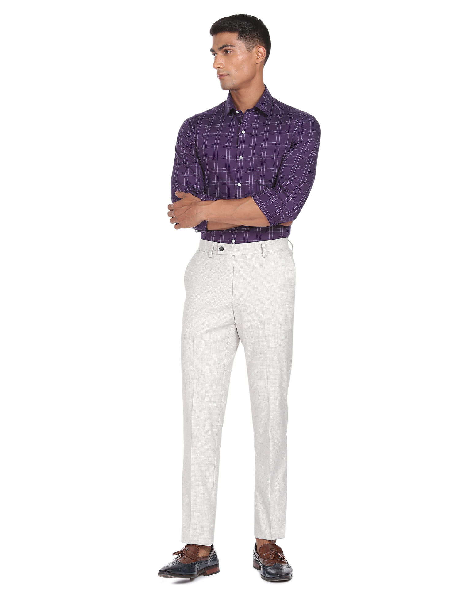 Buy Arrow Manhattan Slim Fit Windowpane Check Shirt - NNNOW.com