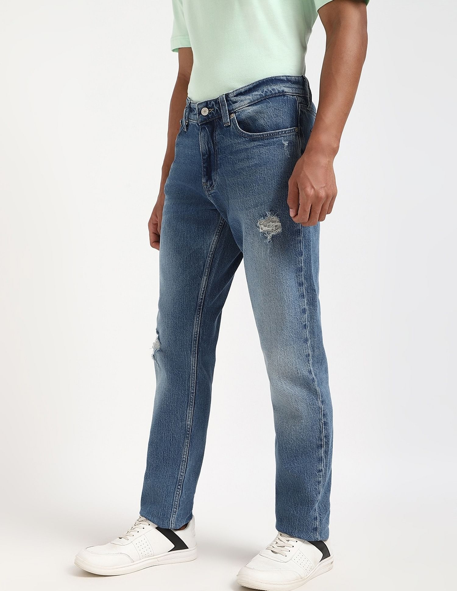 Tommy Hilfiger Mid-Wash Slim-Fit Low-Rise Jeans