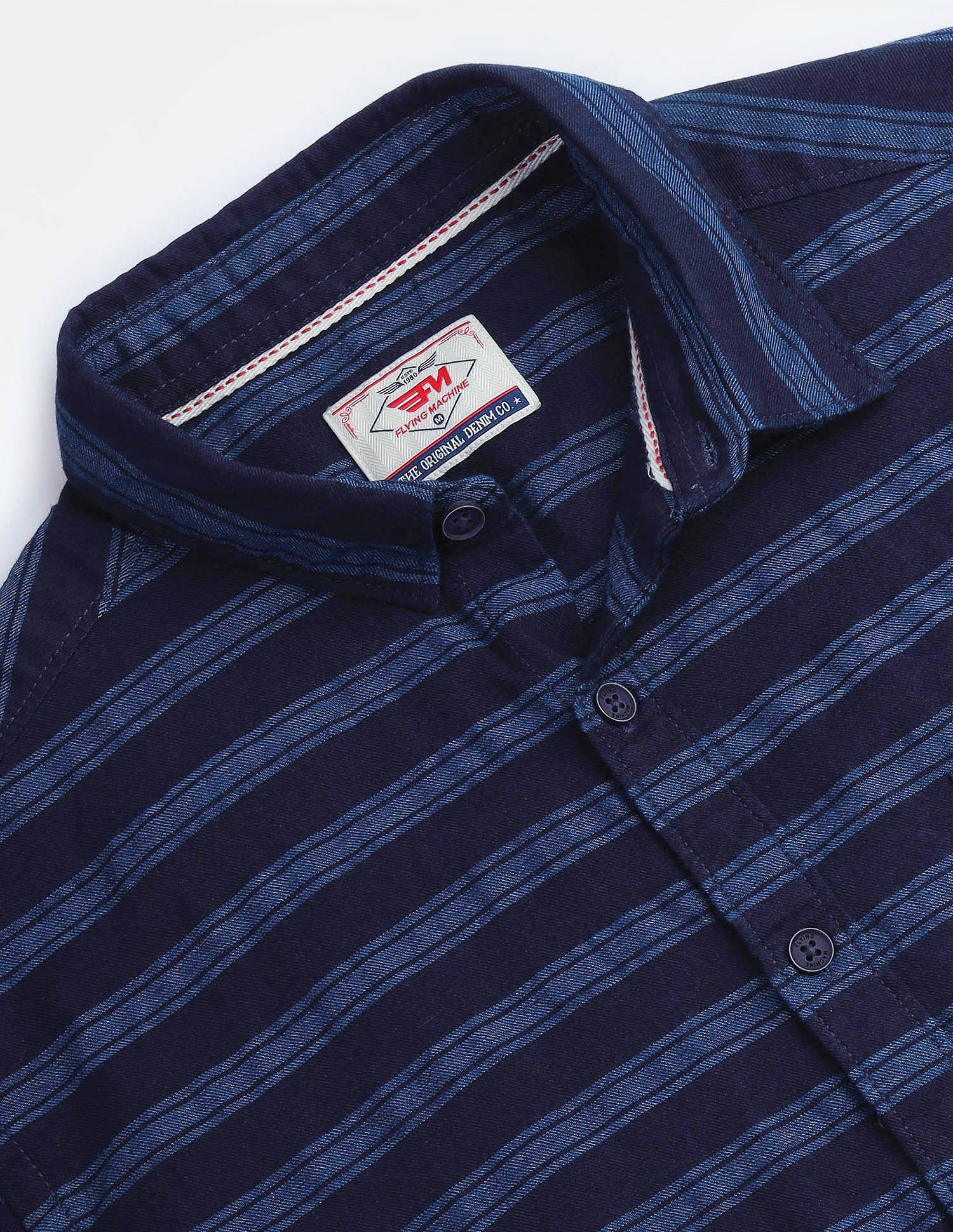 Flying Machine Horizontal Stripe Slim Fit Shirt