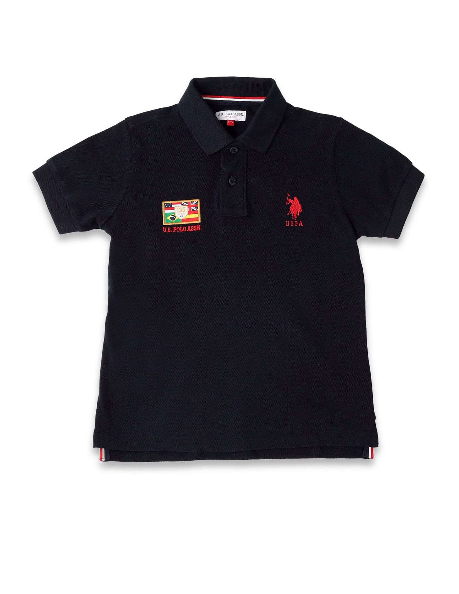 U.S. Polo Assn. Kids Boys Brand Appliqued Regular Fit Polo Shirt