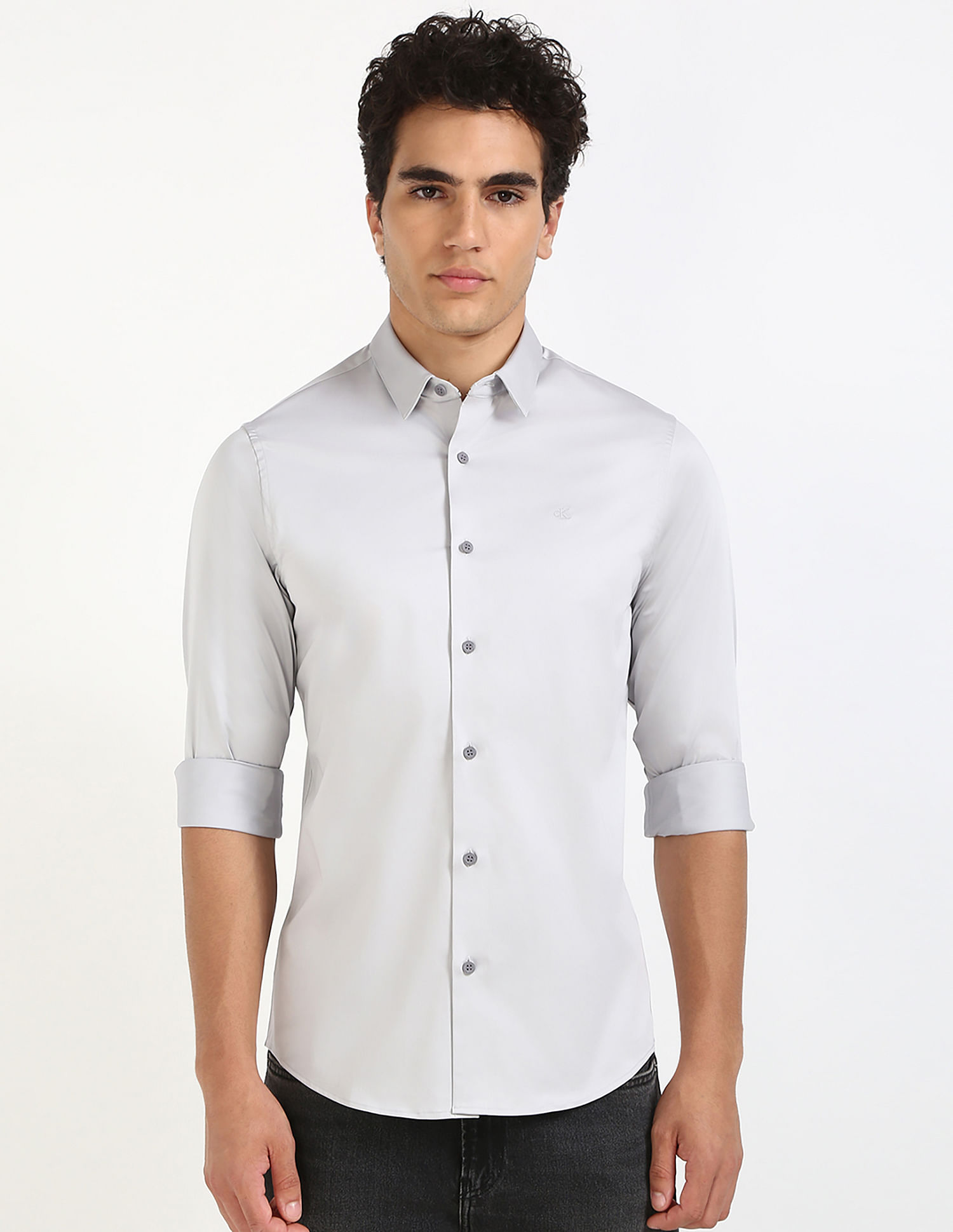 Calvin Klein Jeans Mens Grey Slim Fit Shirt