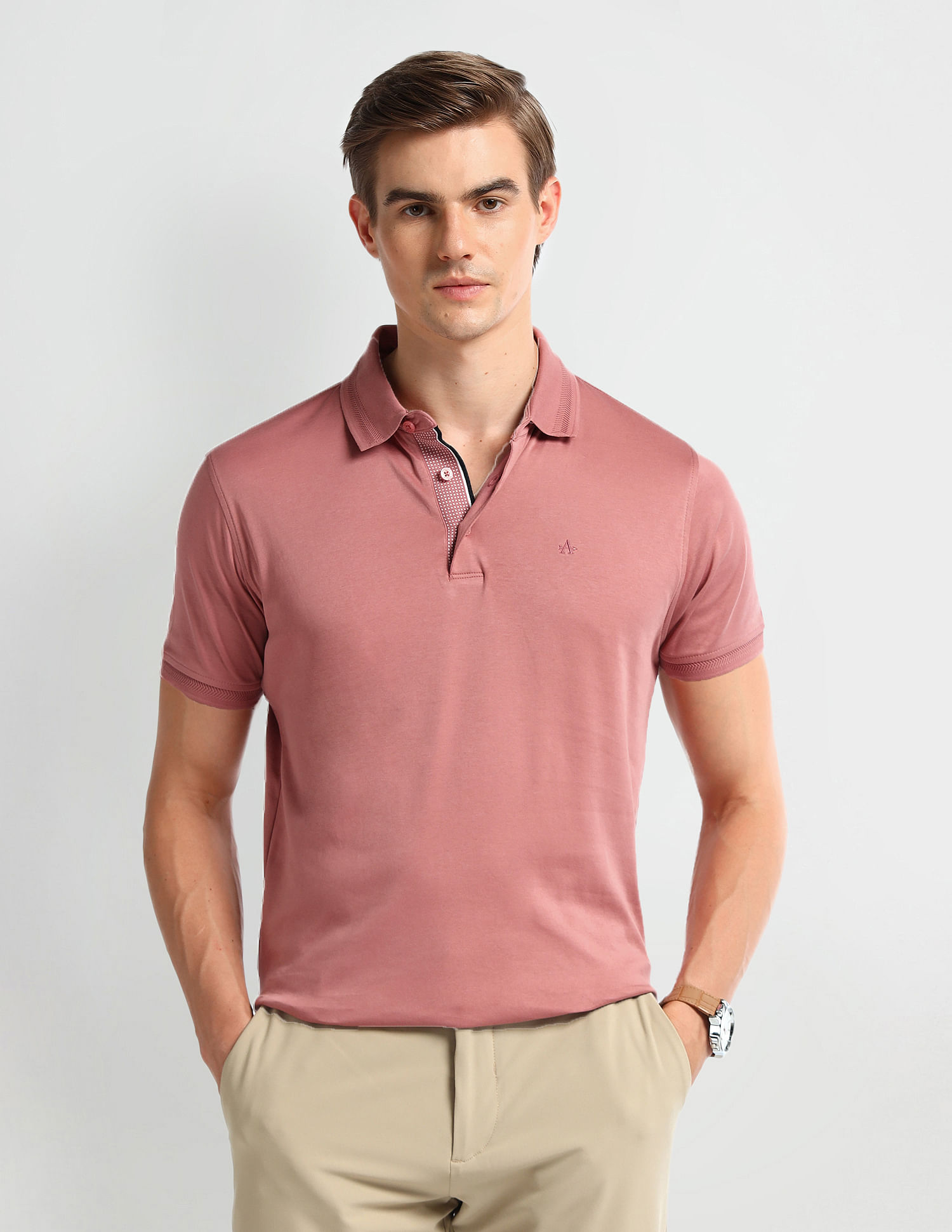 Arrow Solid Cotton Polo Shirt