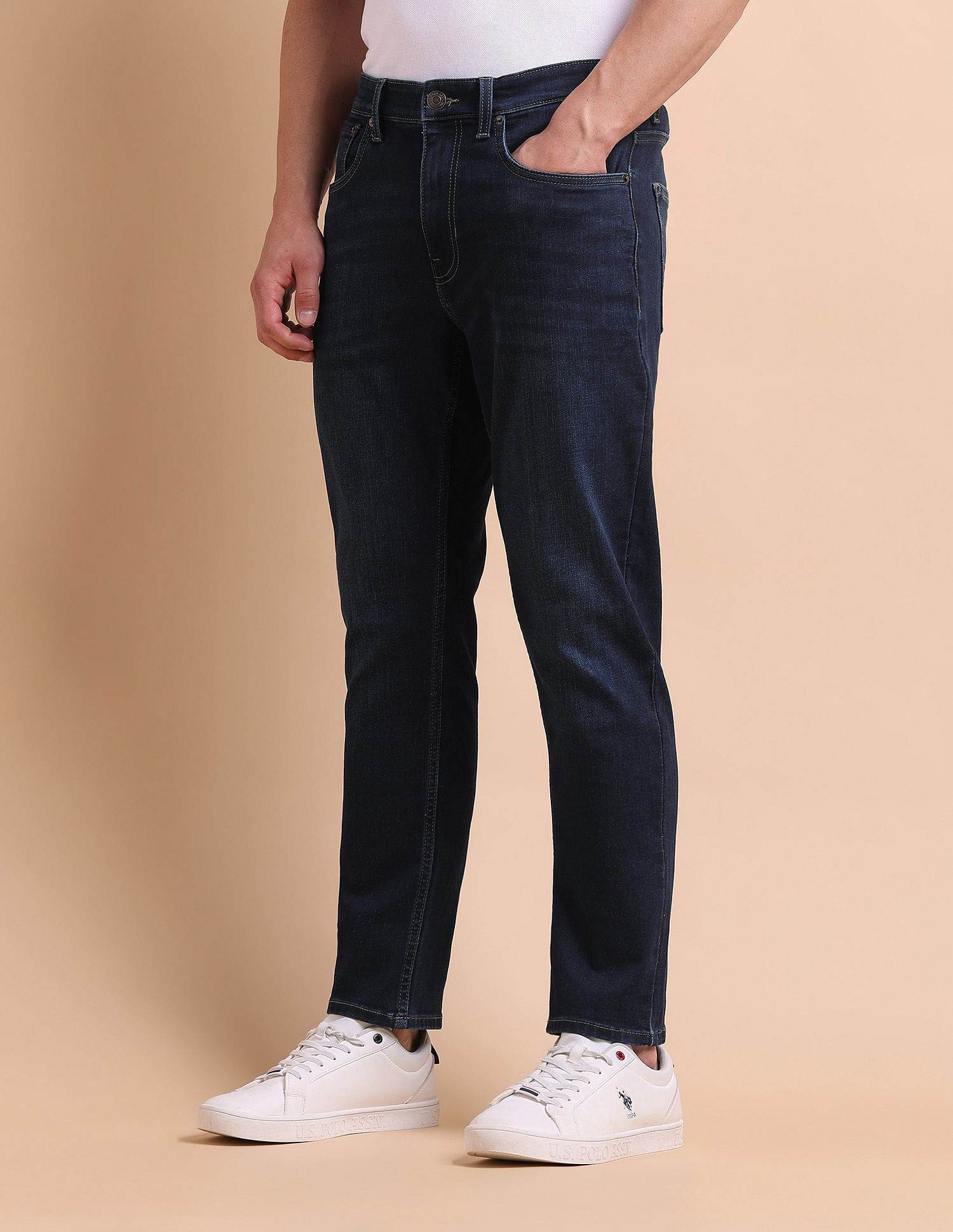 U.S. Polo Assn. Denim Co. Cole Comfort Cropped Fit Blue Jeans