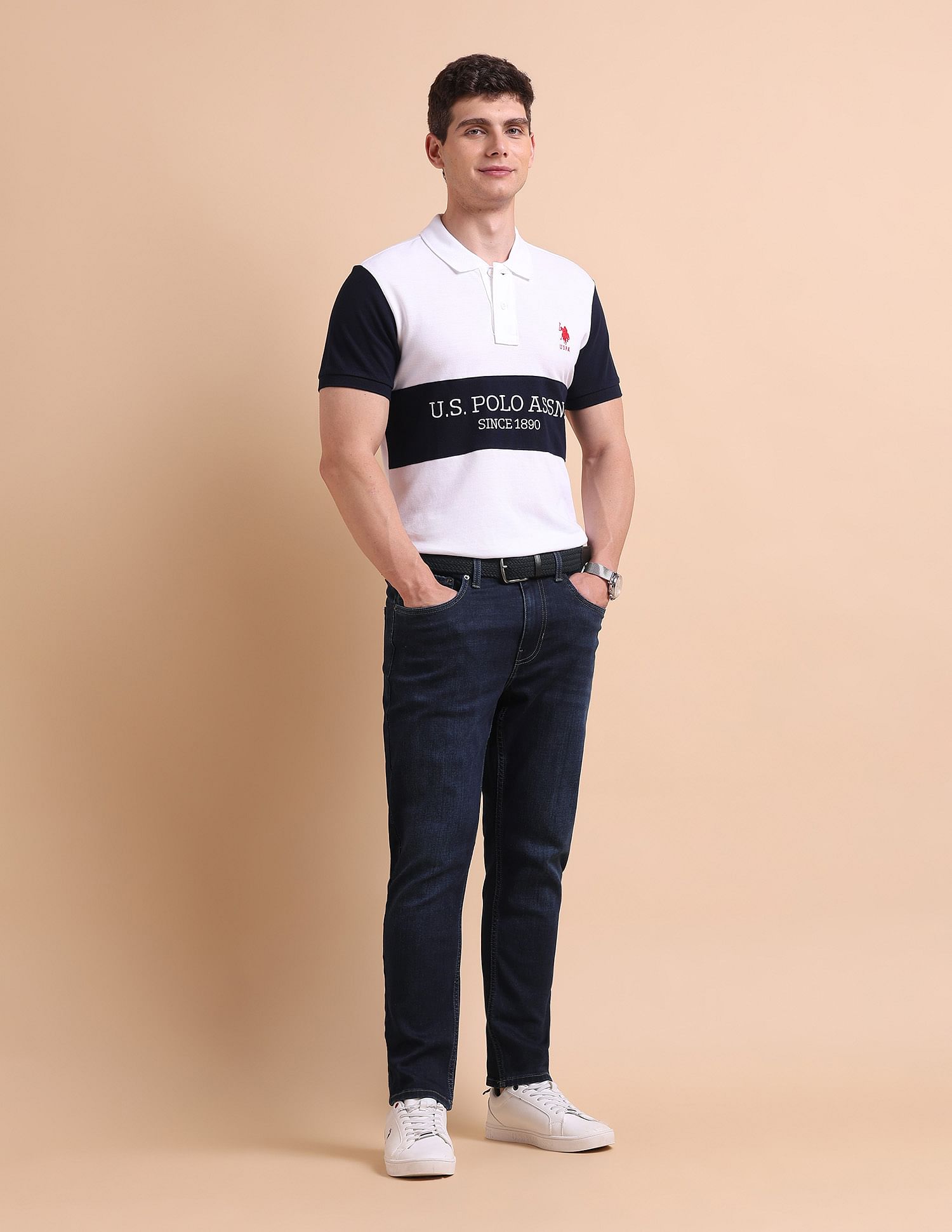 U.S. Polo Assn. Denim Co. Cole Comfort Cropped Fit Blue Jeans
