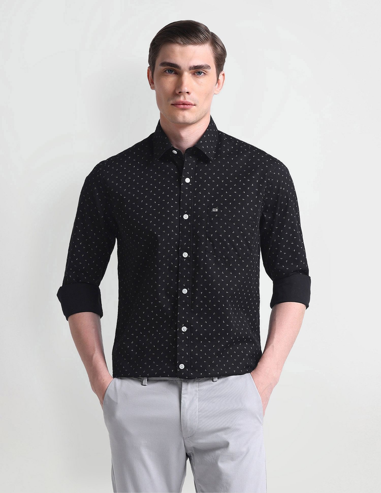 Arrow Sport Geometric Print Slim Fit Shirt