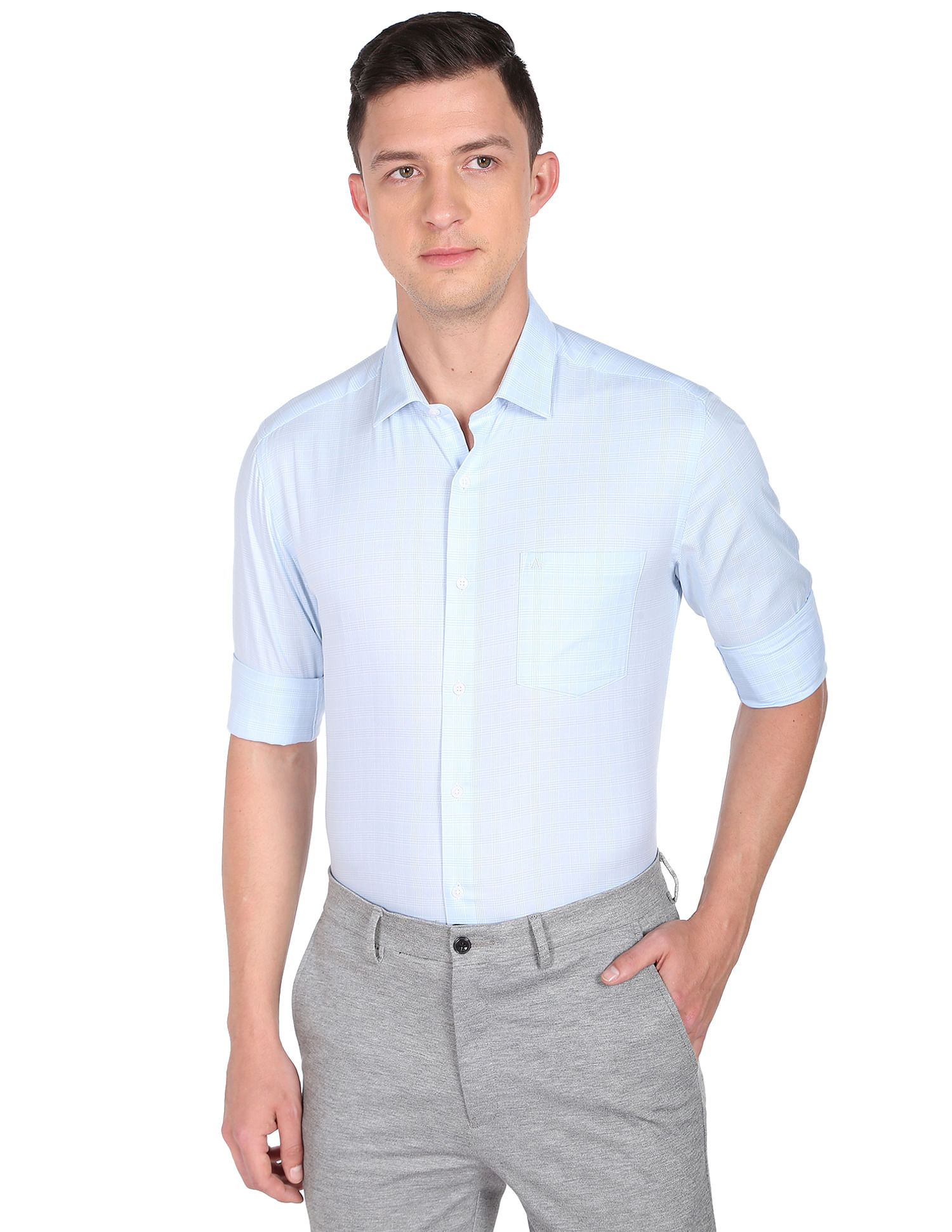 Arrow Glen Check Manhattan Slim Fit Shirt