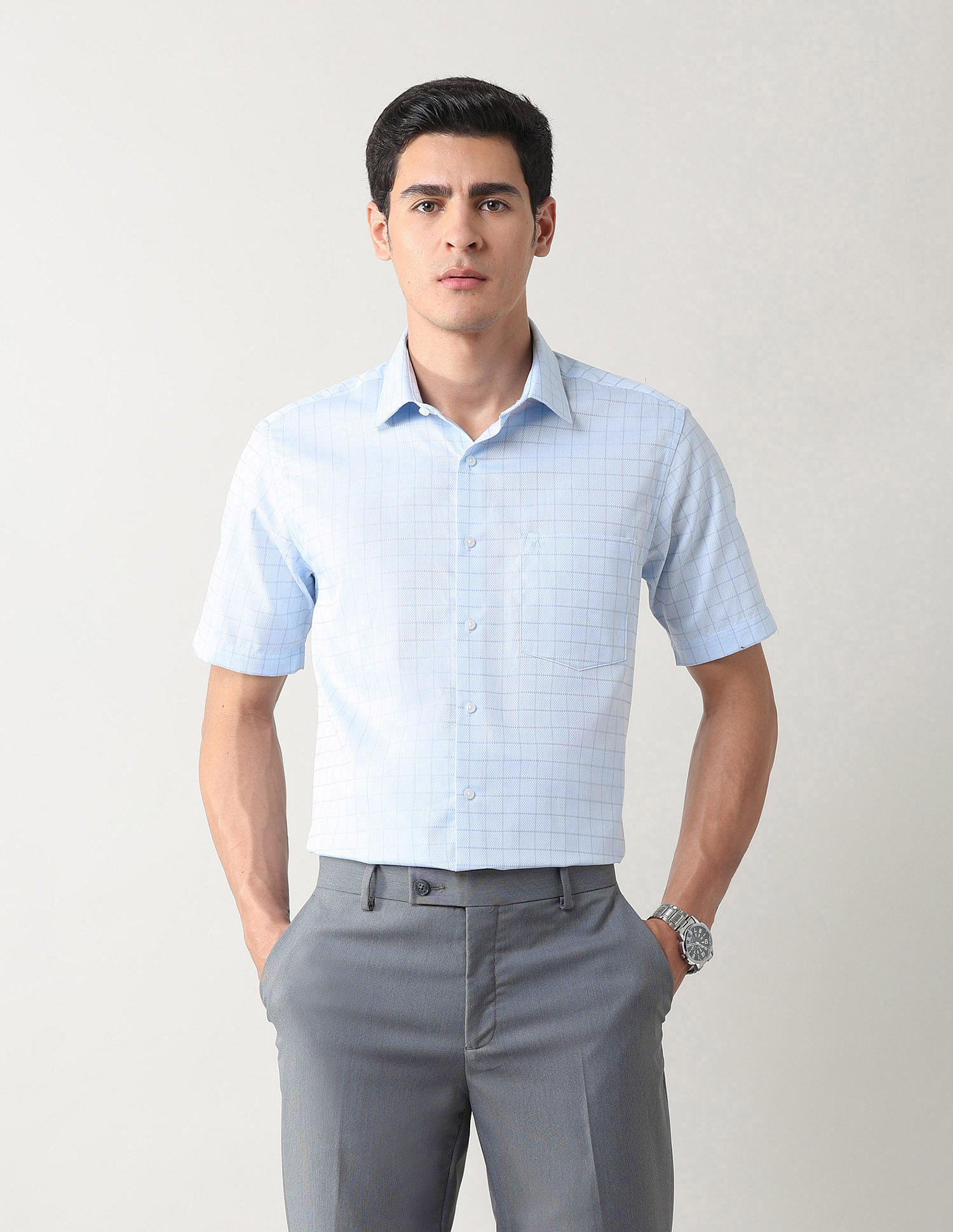 Arrow Liberty Classic Fit Windowpane Checked Shirt