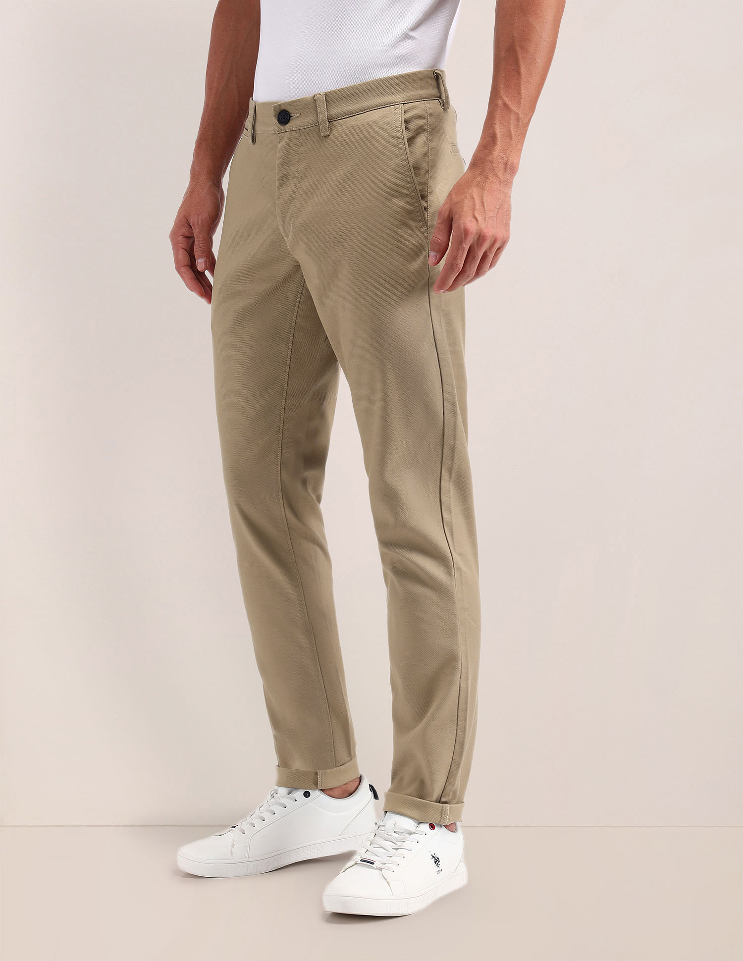 U.S. Polo Assn. Austin Slim Fit Solid Trousers