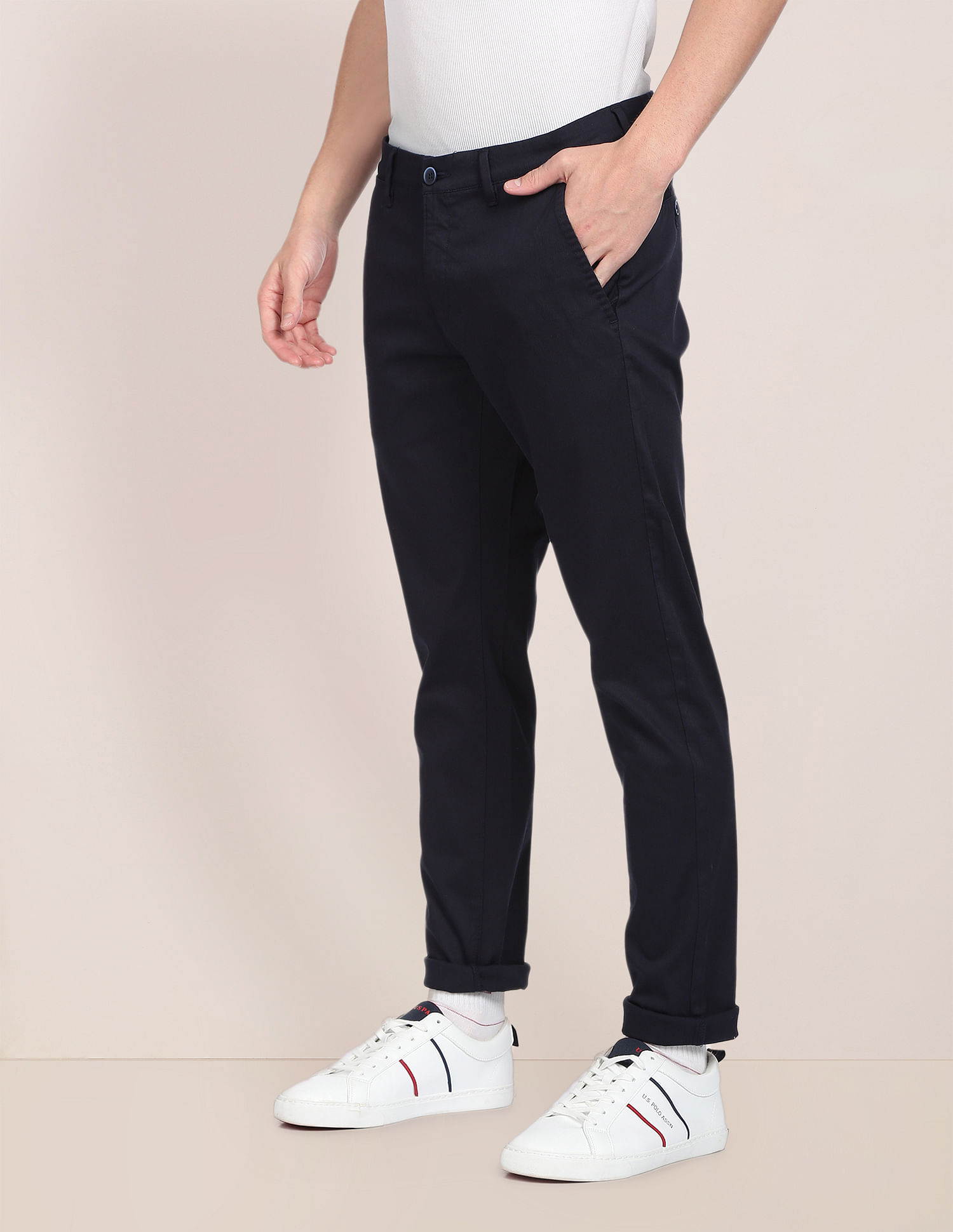 U.S. Polo Assn. Corduroy Solid Casual Trousers