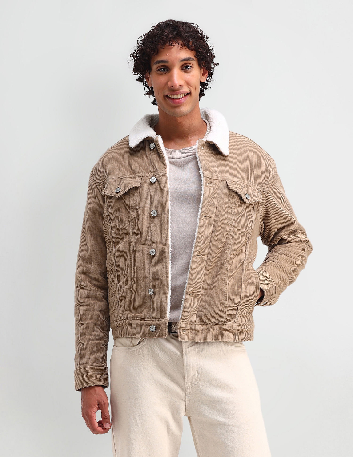 U.S. Polo Assn. Denim Co. Slim Fit Corduroy Sherpa Jacket