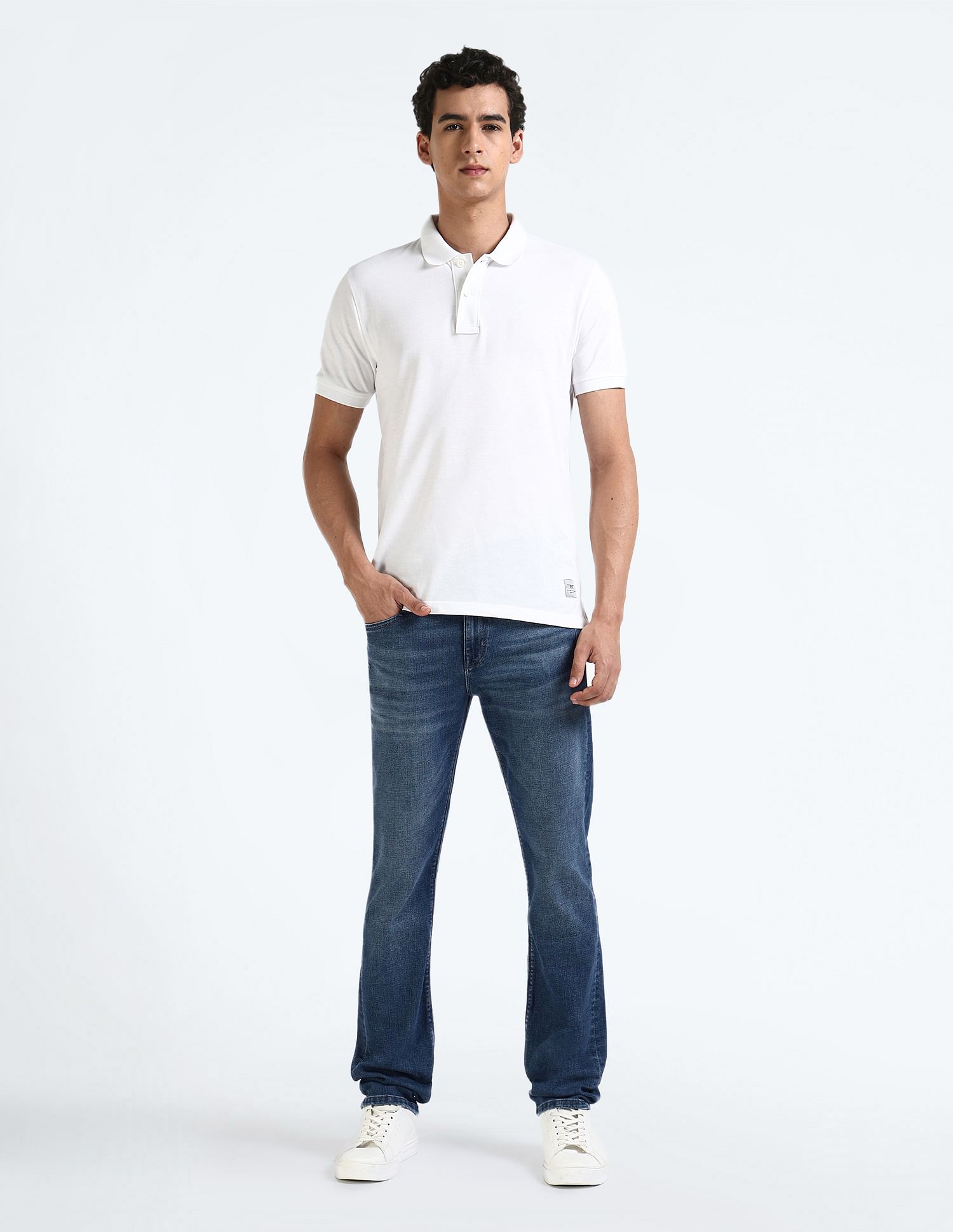 Flying Machine Freddie Slim Straight Fit Stone Wash Jeans