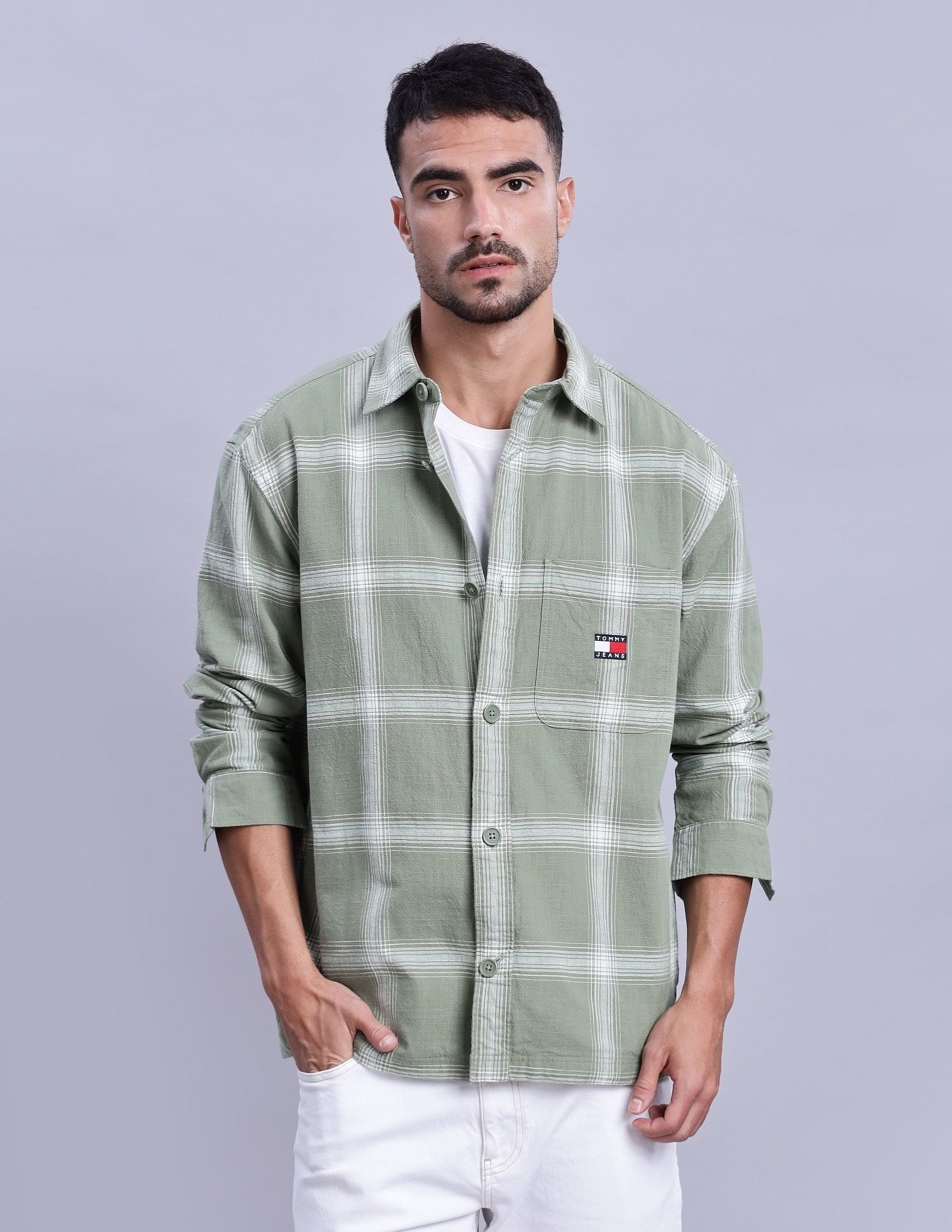 Tommy Hilfiger Checked Oversized-Fit Woven Shirts