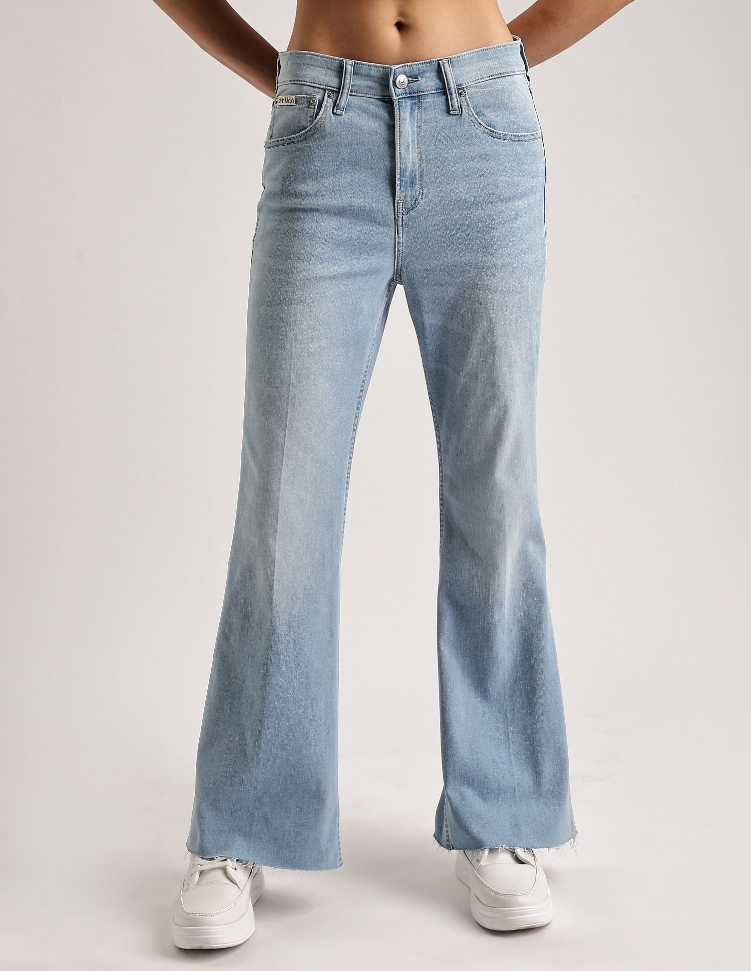 Calvin Klein Jeans Light-Wash Mid Rise Bootcut Jeans