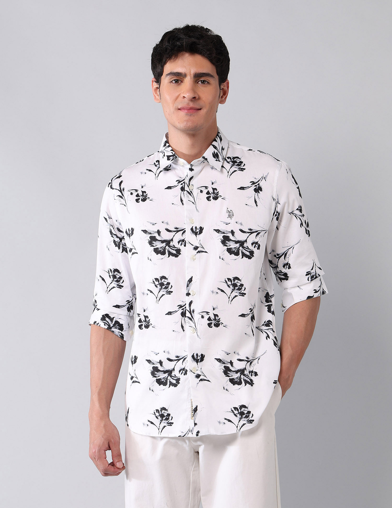 U.S. Polo Assn. Denim Co. Floral Printed Pure Cotton Shirt