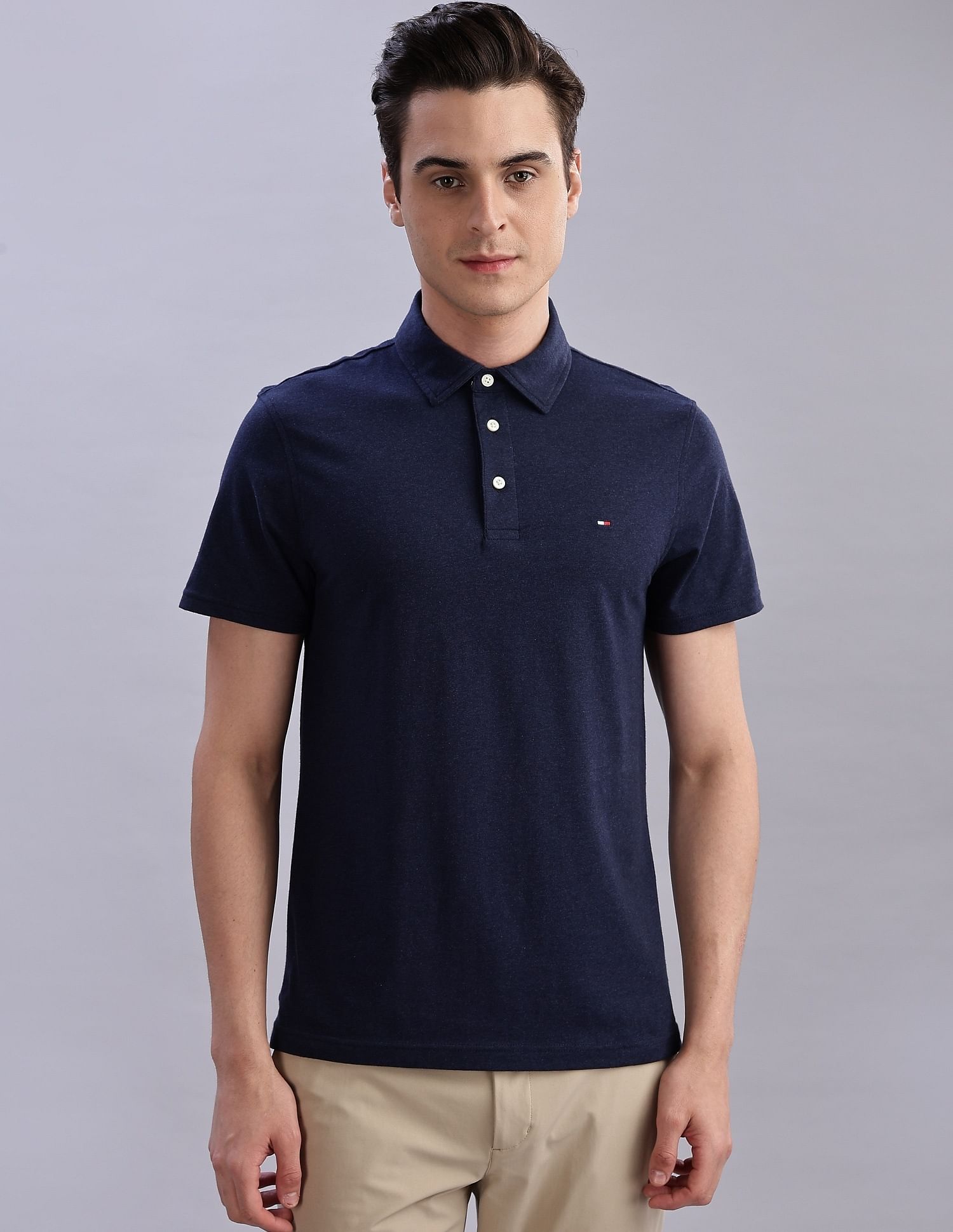Tommy Hilfiger Solid Regular-Fit Cotton Polo Shirts
